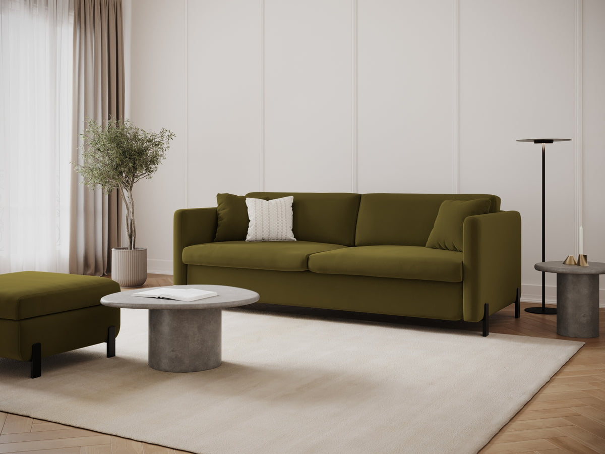 Gloria Velour Sofa mit Schlaffunktion 2 Sitzer in Green-Salvador präsentiert im Onlineshop von KAQTU Design AG. Bettsofa ist von Micadoni