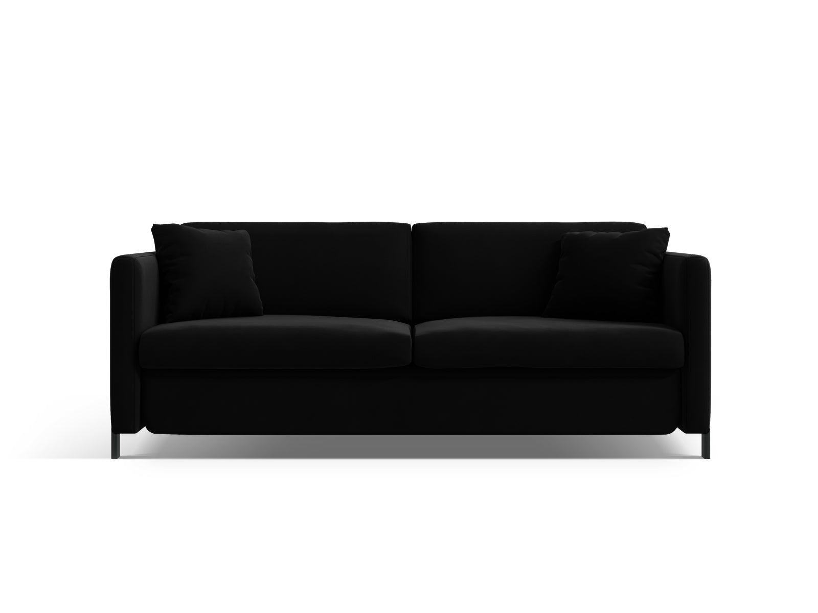 Gloria Velour Sofa mit Schlaffunktion 2 Sitzer in Black-Salvador präsentiert im Onlineshop von KAQTU Design AG. Bettsofa ist von Micadoni