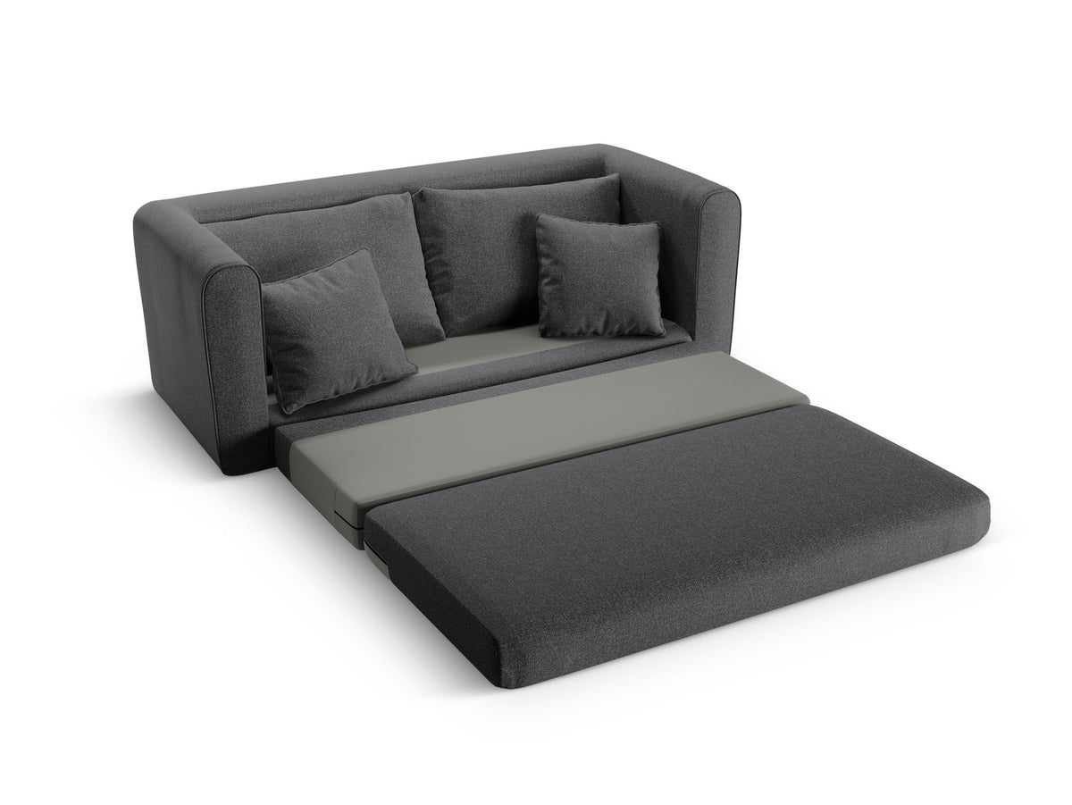 Lido Sofa mit Schlaffunktion 2 Sitzer in Dark Grey-Solid präsentiert im Onlineshop von KAQTU Design AG. Bettsofa ist von Micadoni