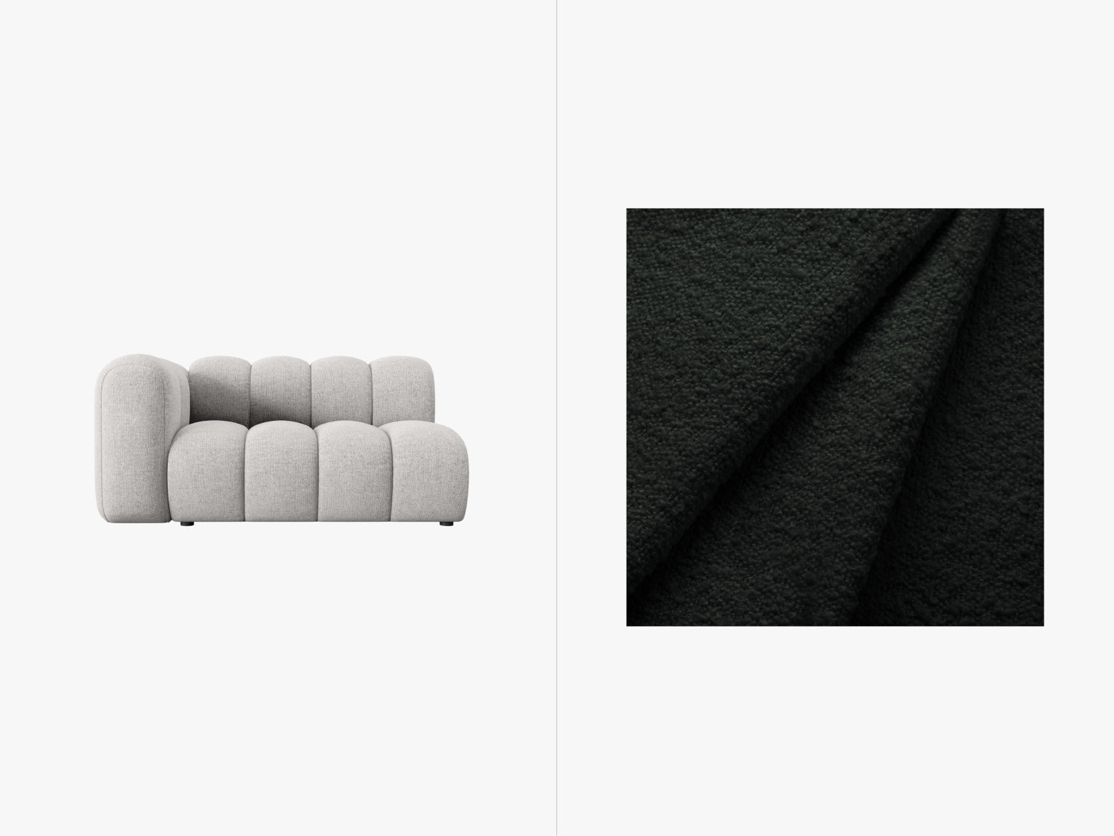 Lupine Boucle Modular Sofa links 2 Sitzer in Black präsentiert im Onlineshop von KAQTU Design AG. Modulares Sofa ist von Micadoni