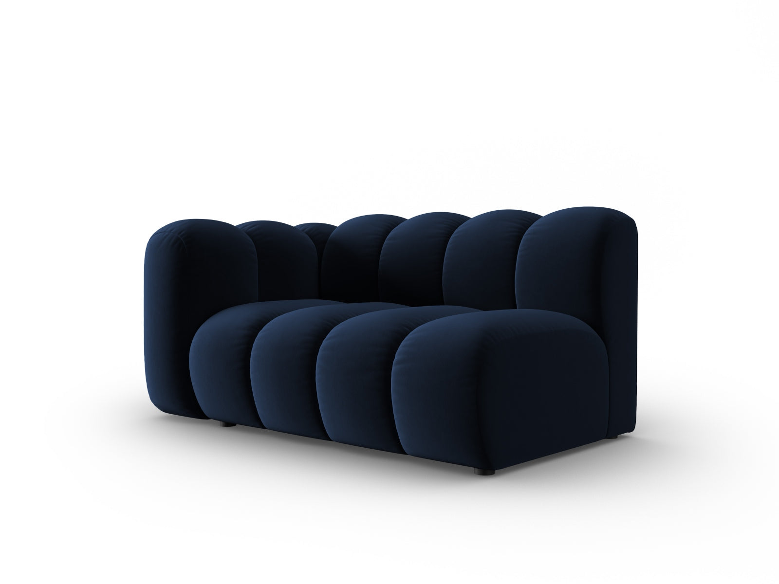 Elegantes Lupine Velour 2-Sitzer Sofa in Royal Blue, linksseitig, ideal für moderne Wohnräume, von Micadoni.