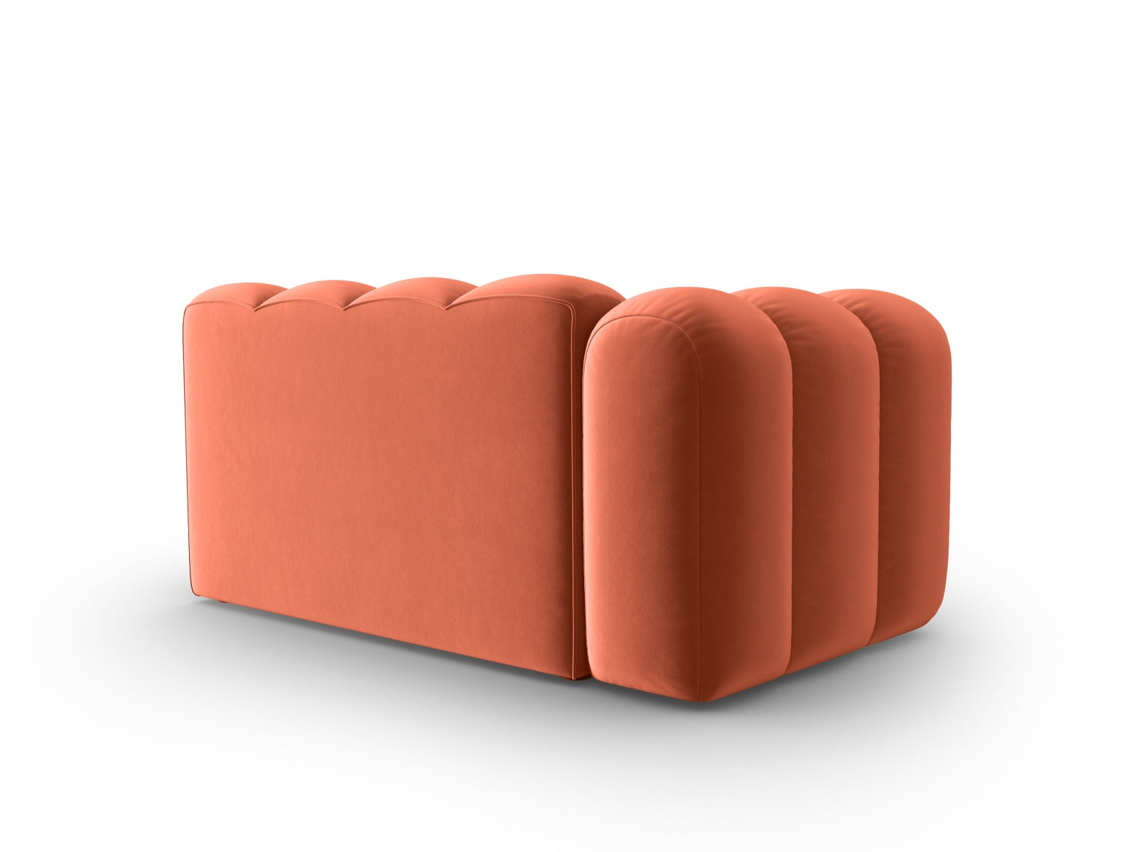 Stylisches, modulares 2-Sitzer Sofa aus Velours in Coral-Salvador, perfekt für zeitgemäße Inneneinrichtungen von Micadoni.