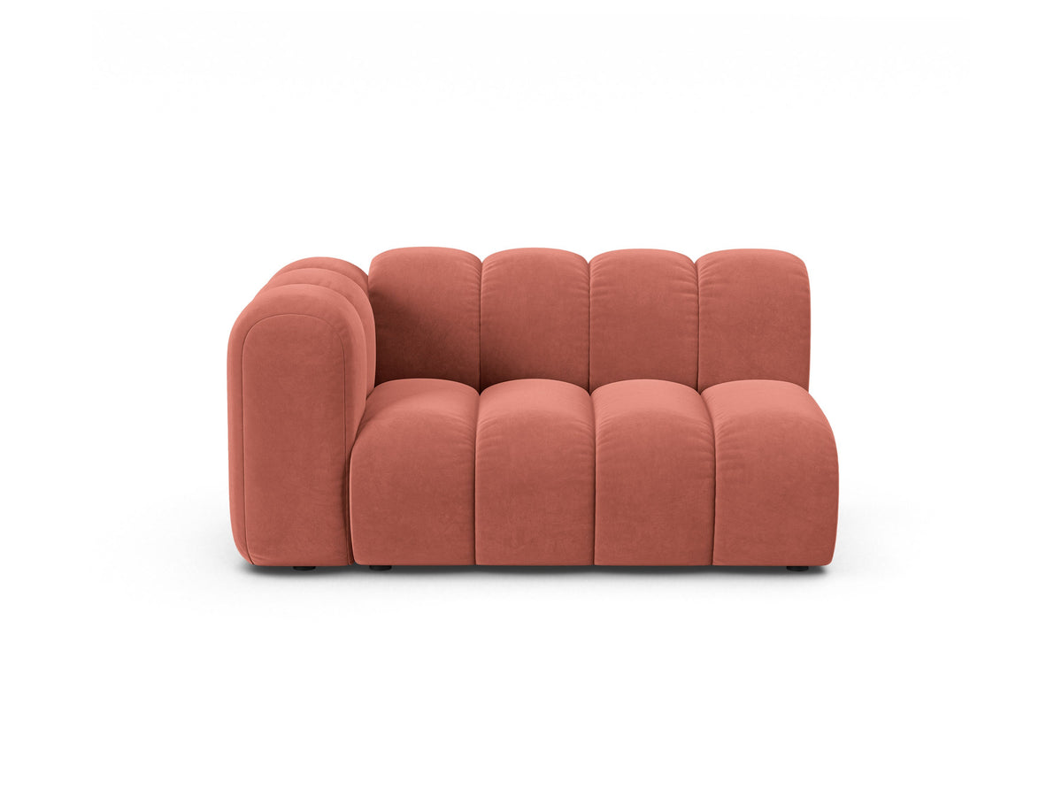 Lupine Velour links Modular Sofa 2 Sitzer in Coral-Salvador präsentiert im Onlineshop von KAQTU Design AG. Modulares Sofa ist von Micadoni