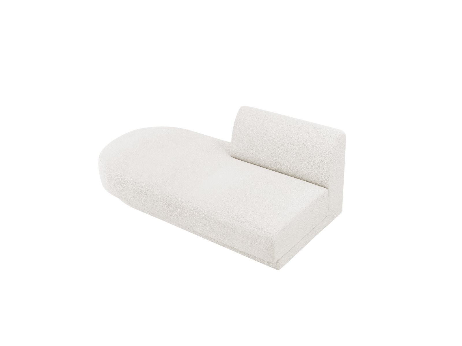 Elegantes Miley Sitting Module Open links 2 Sitzer in Weiß-Baloo, ideal für moderne Wohnräume. Flexibles modulares Sofa von Micadoni.