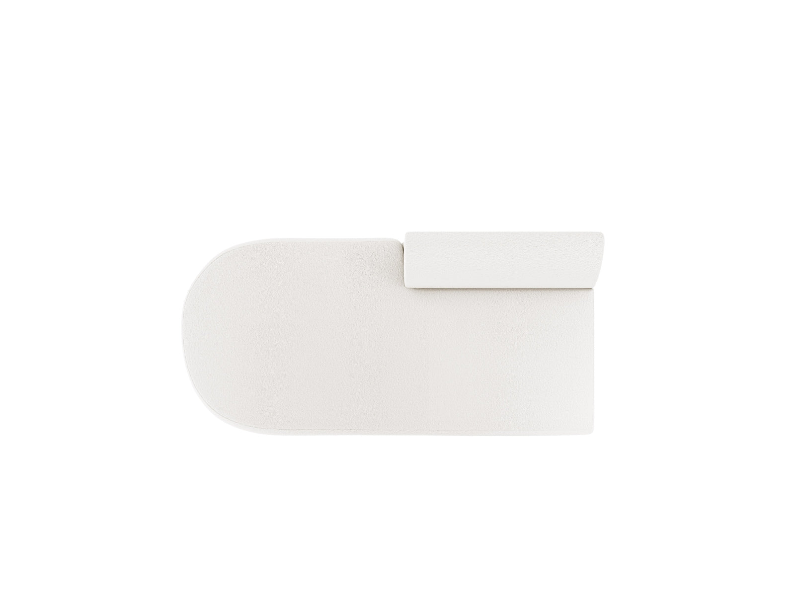 Stylisches Miley Sitting Module Open links 2 Sitzer in Weiß-Baloo, perfekt für zeitgemäße Inneneinrichtungen. Vielseitiges Sofa von Micadoni.