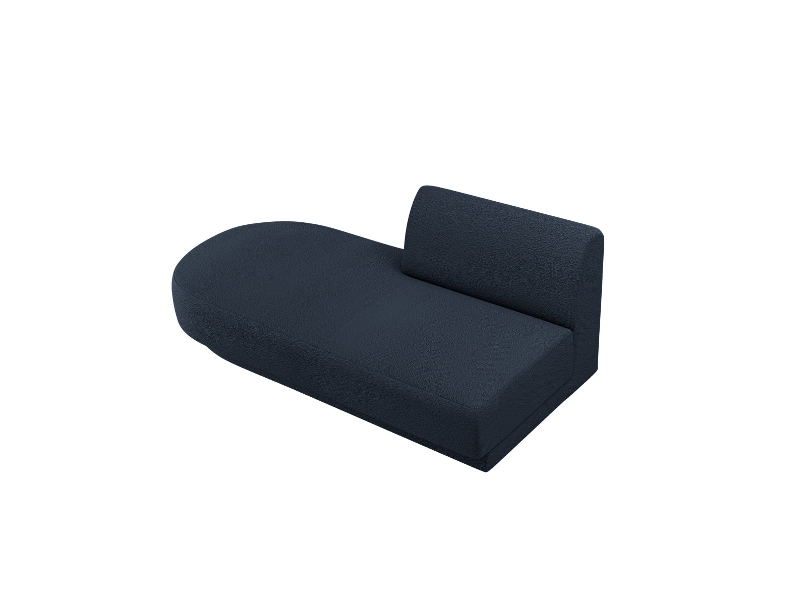 Elegantes Miley Sitting Module Open links 2 Sitzer in Dunkelblau, ideal für stilvolle Wohnräume. Modulares Sofa von Micadoni.