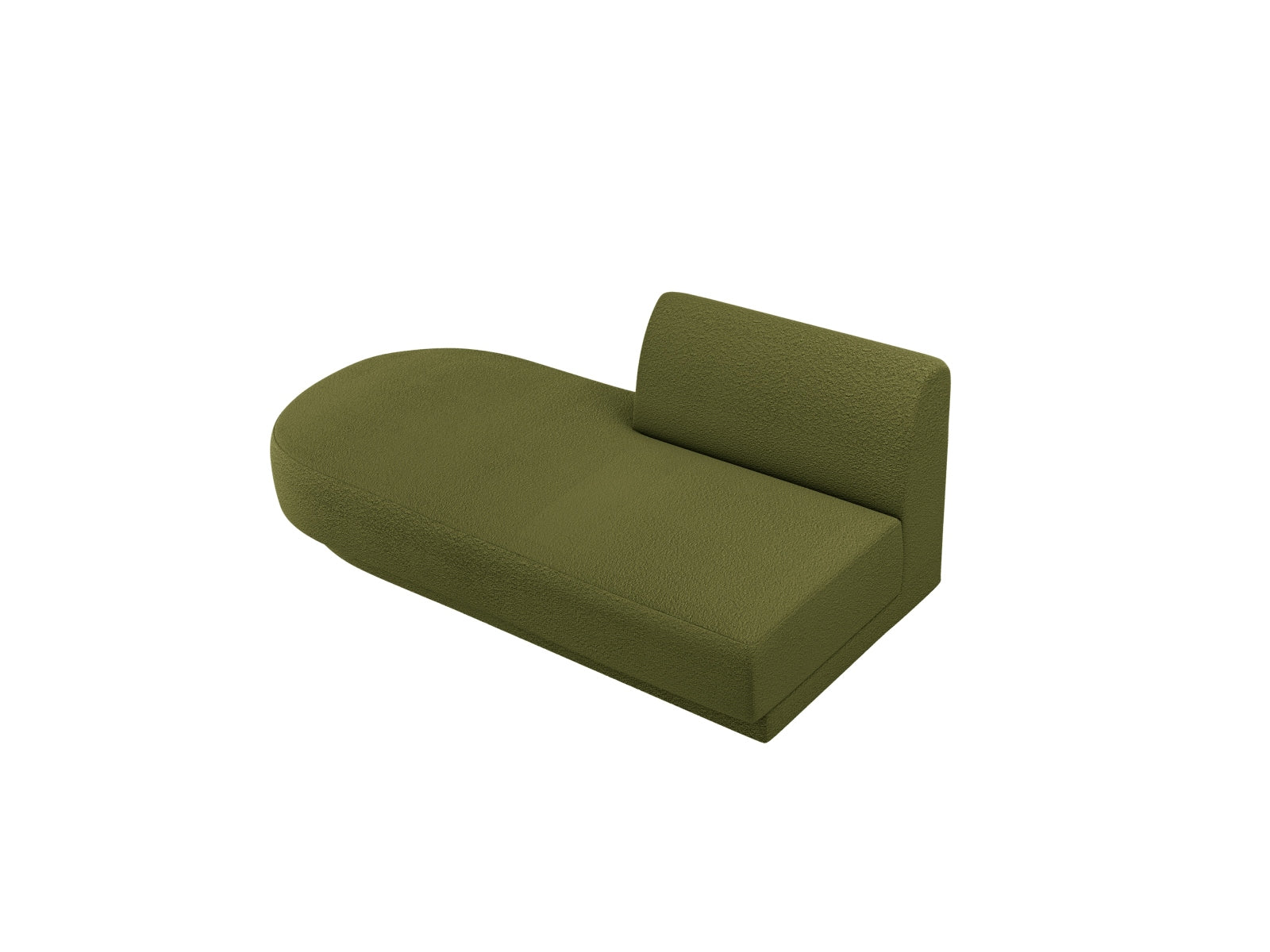 Miley Sitting Module Open links 2 Sitzer in Dunkelolivgrün, stilvolles modulares Sofa von Micadoni, ideal für moderne Wohnräume.