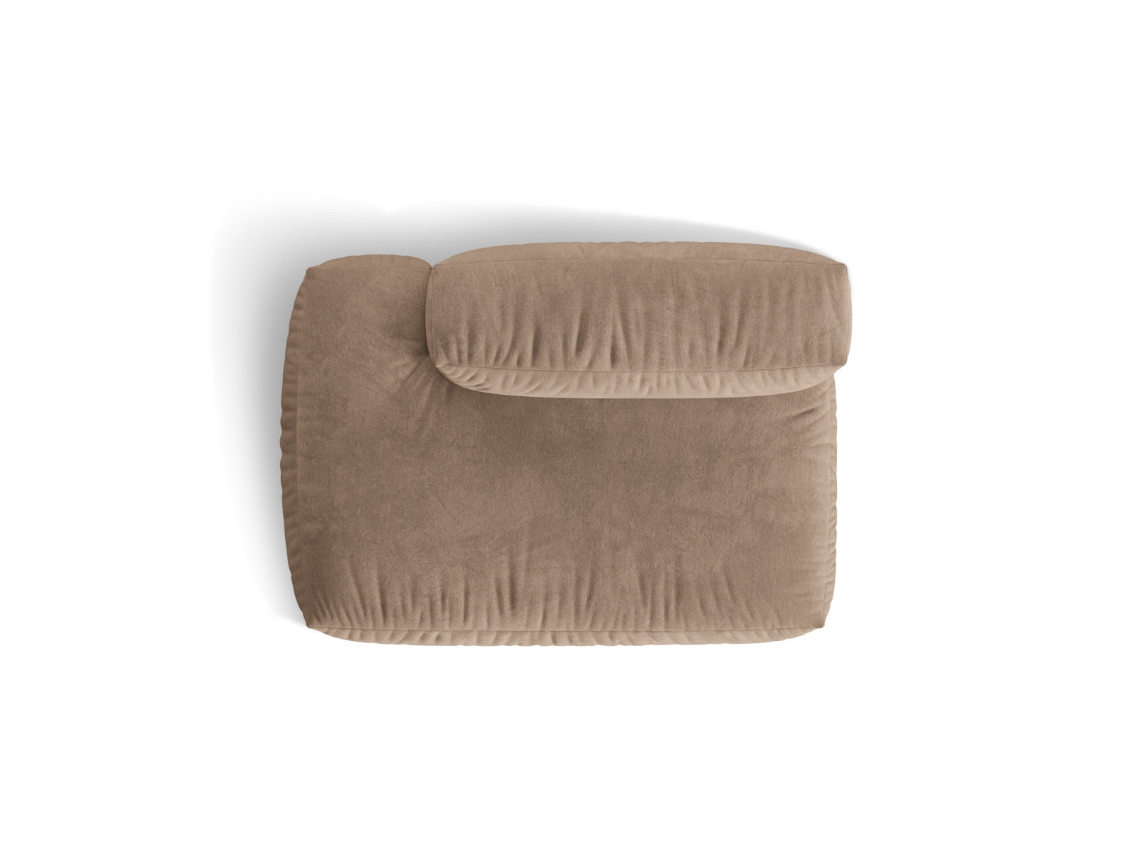 Elegantes Martina 2-Sitzer Sofa links in luxuriösem Dunkelbeige, ideal für moderne Wohnräume und einladende Gemütlichkeit.