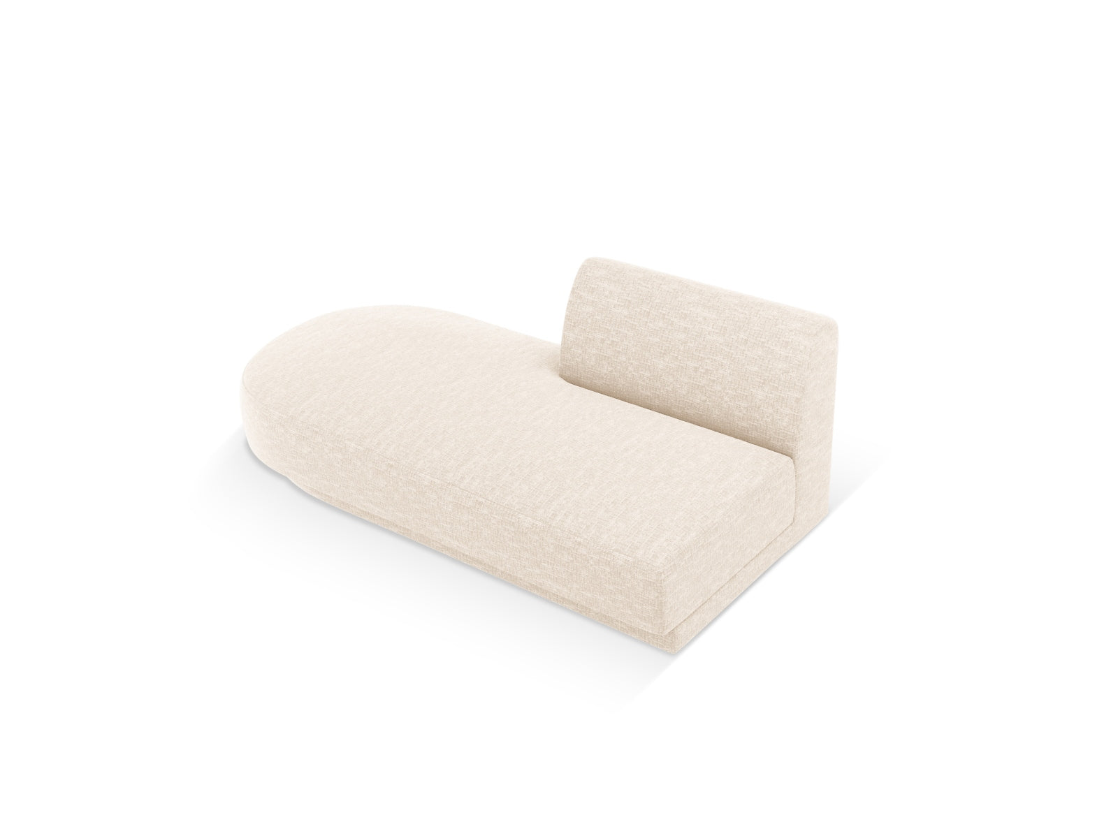 Beigefarbenes Miley Sitting Module mit offener Linksecke, perfekt für stilvolle Wohnzimmer. Modulares Sofa von Micadoni für kreative Raumgestaltung.
