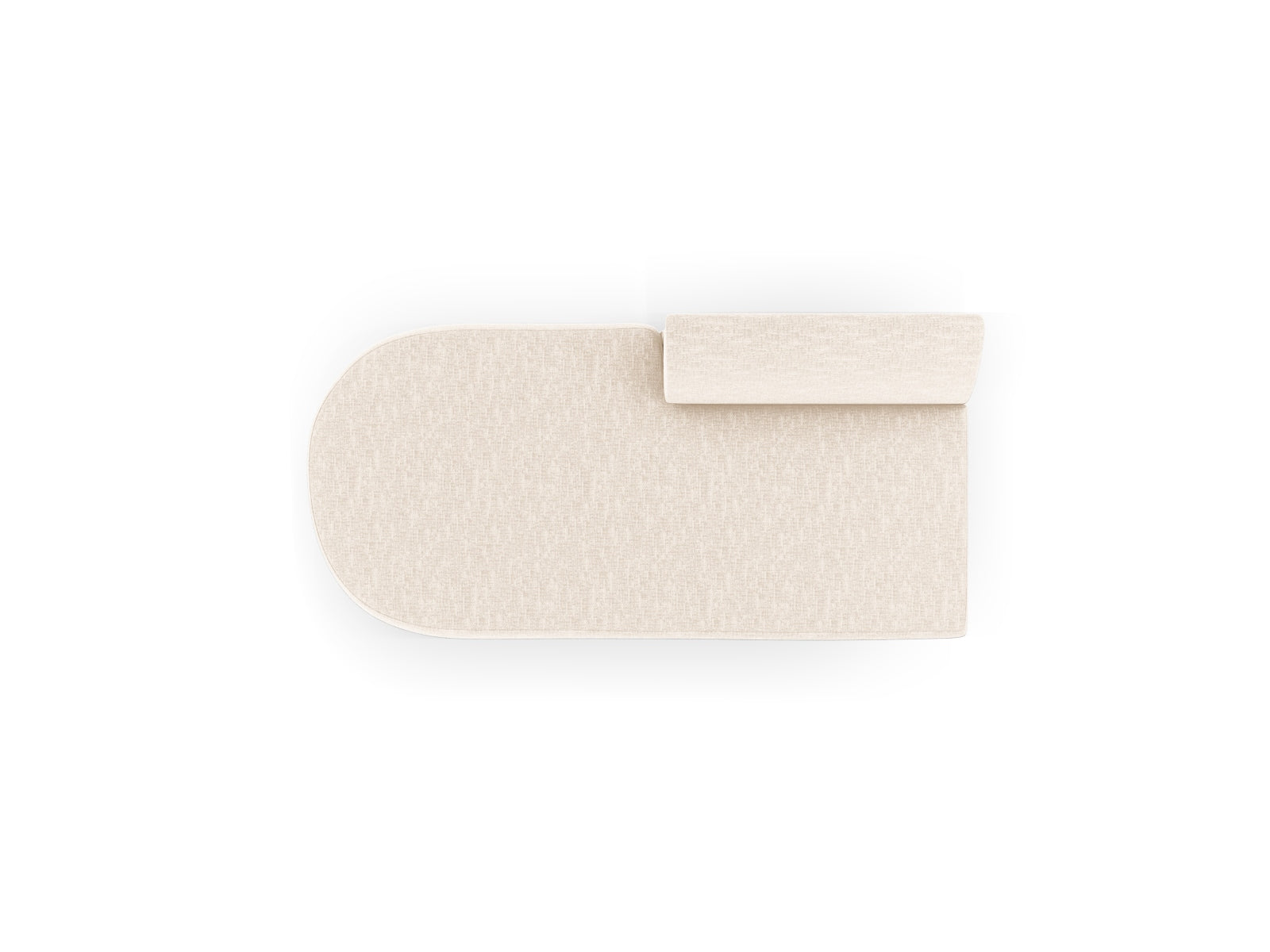 Beigefarbenes Miley Sitting Module mit offener Linksecke, ideal für moderne Wohnkonzepte und gemütliche Sitzgelegenheiten.