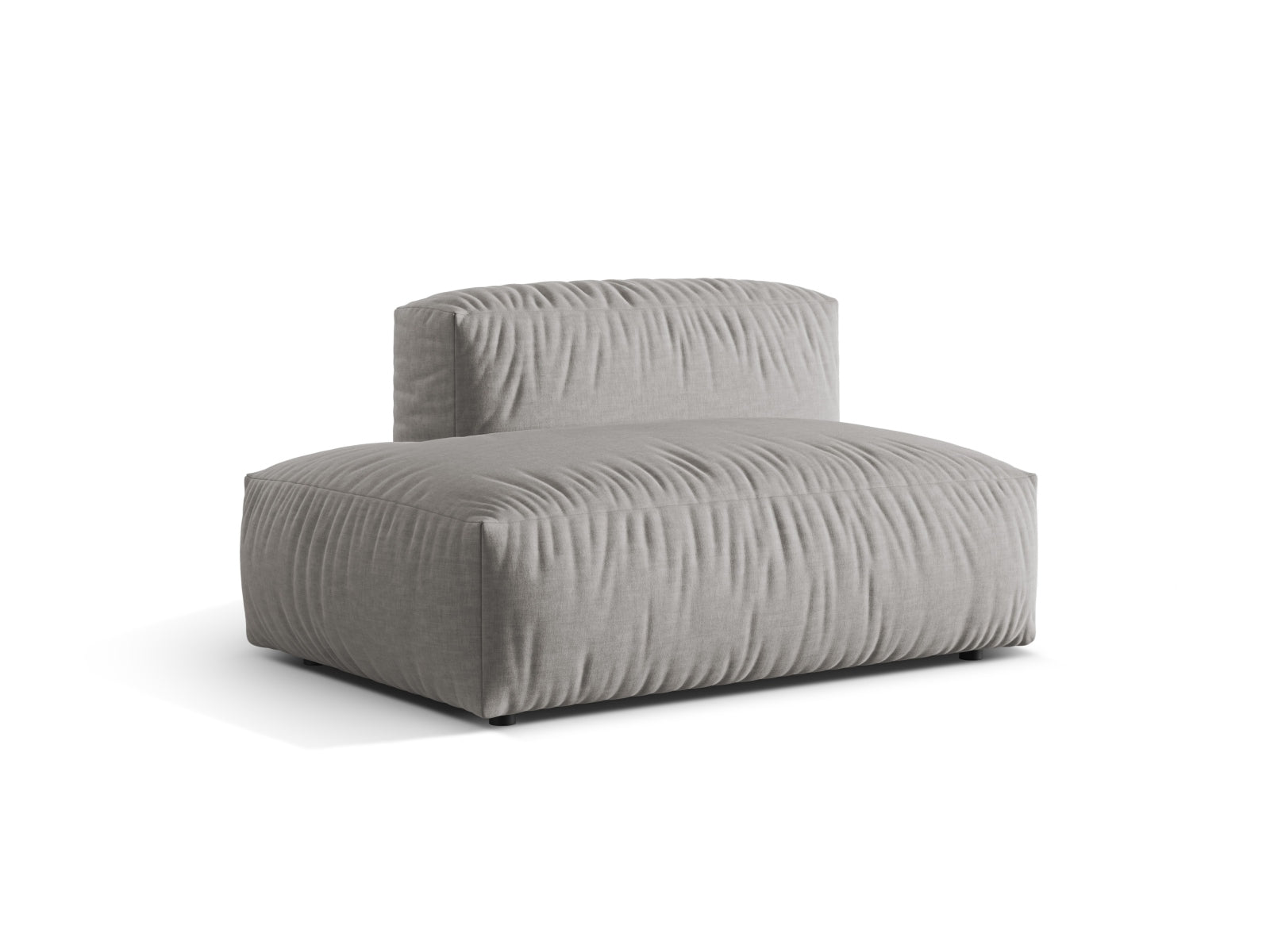 Modernes 2-Sitzer Sofa Martina links in sanftem Grau, perfekt für gemütliche Wohnzimmer. Hochwertige Materialien von Micadoni.