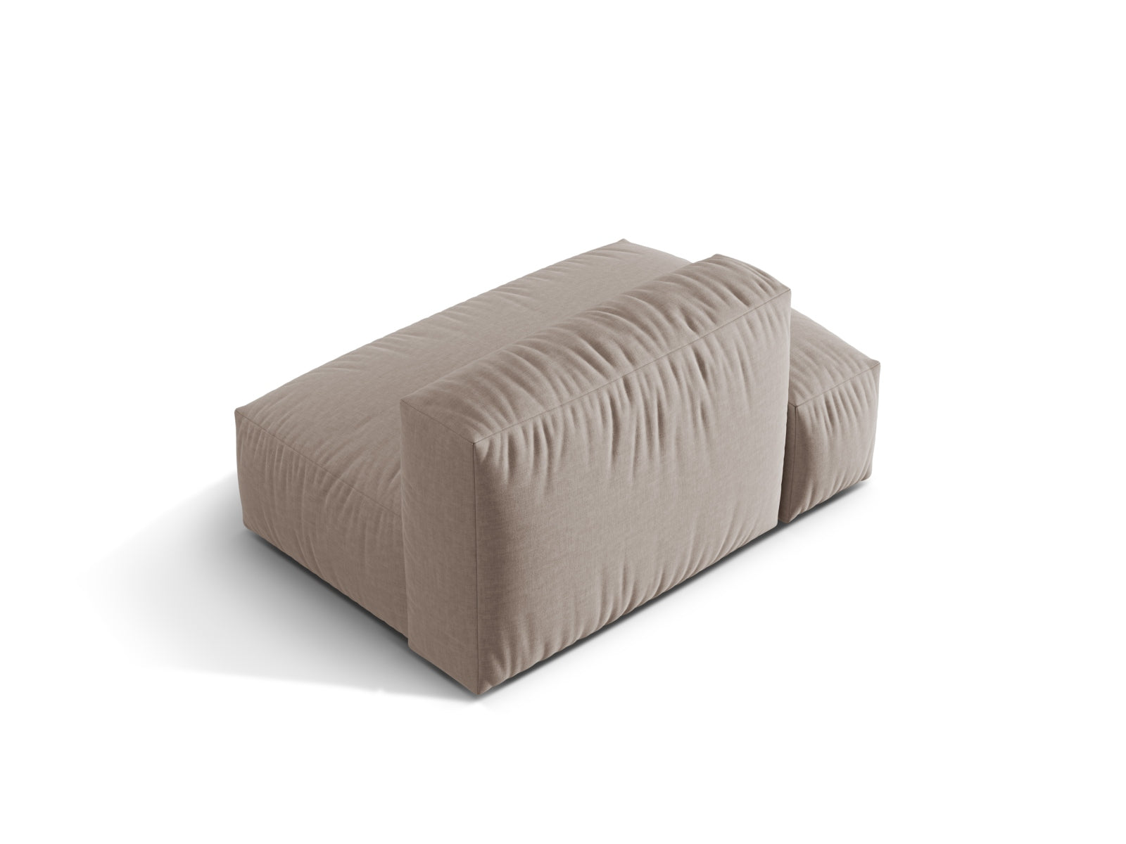 Modernes 2-Sitzer Sofa Martina links in edlem Dunkelbeige, perfekt für stilvolle Wohnzimmer und gemütliche Sitzgelegenheiten.