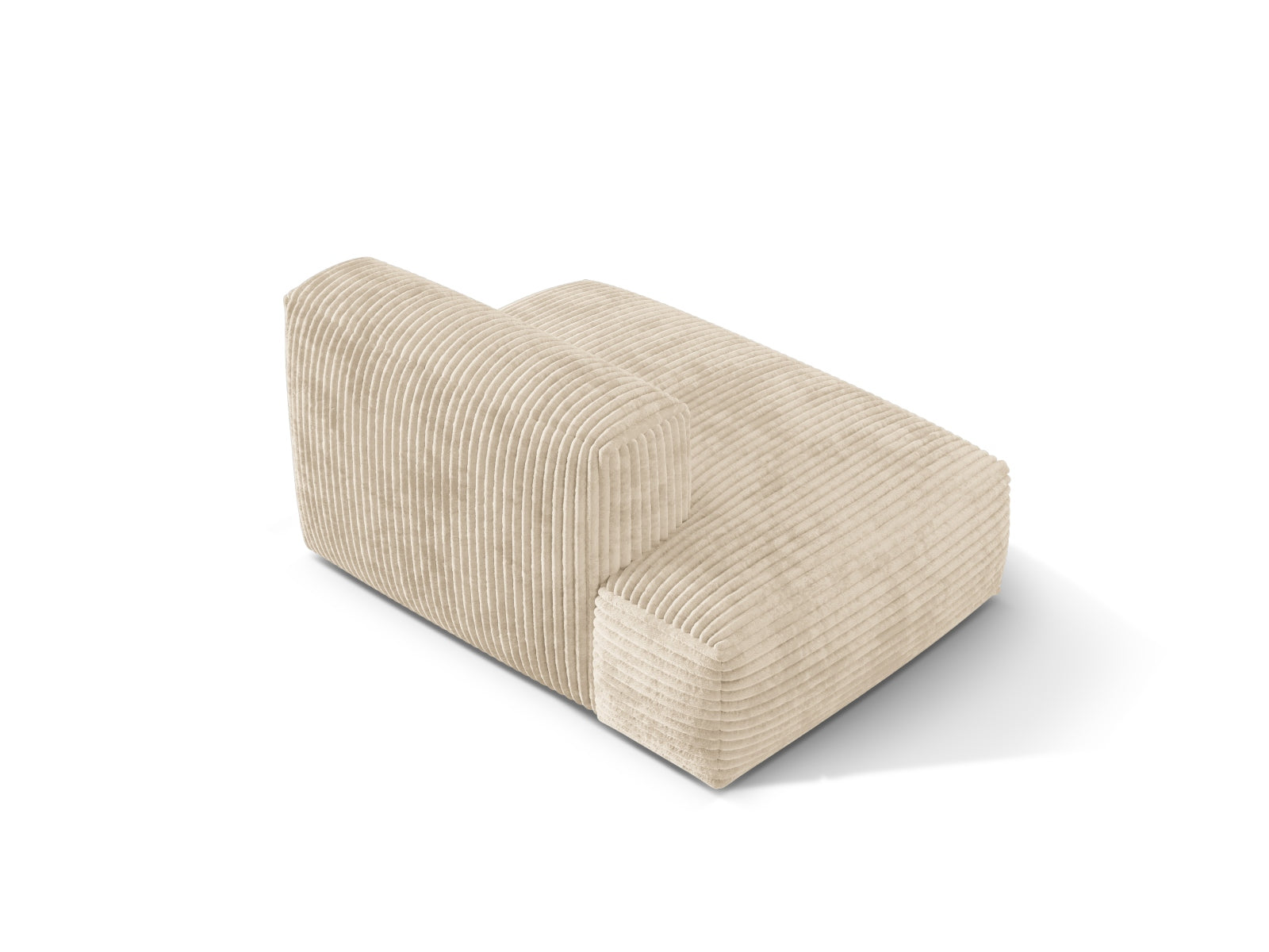 Modernes 2-Sitzer Martina Sofa links in zartem Light Beige-Tilia, perfekt für gemütliche und elegante Wohnambiente.
