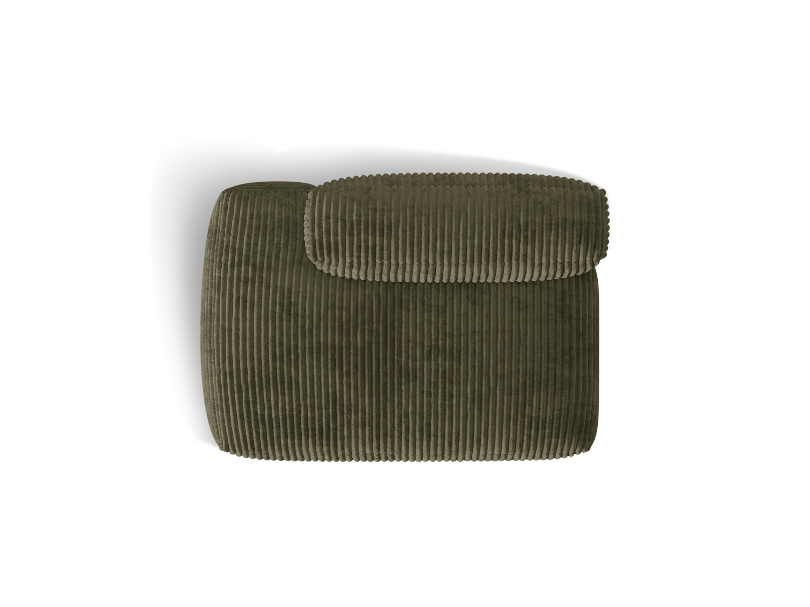 Elegantes linksseitiges 2-Sitzer Sofa Martina in trendigem Moss Green-Tilia, ideal für stilvolle und einladende Wohnräume.