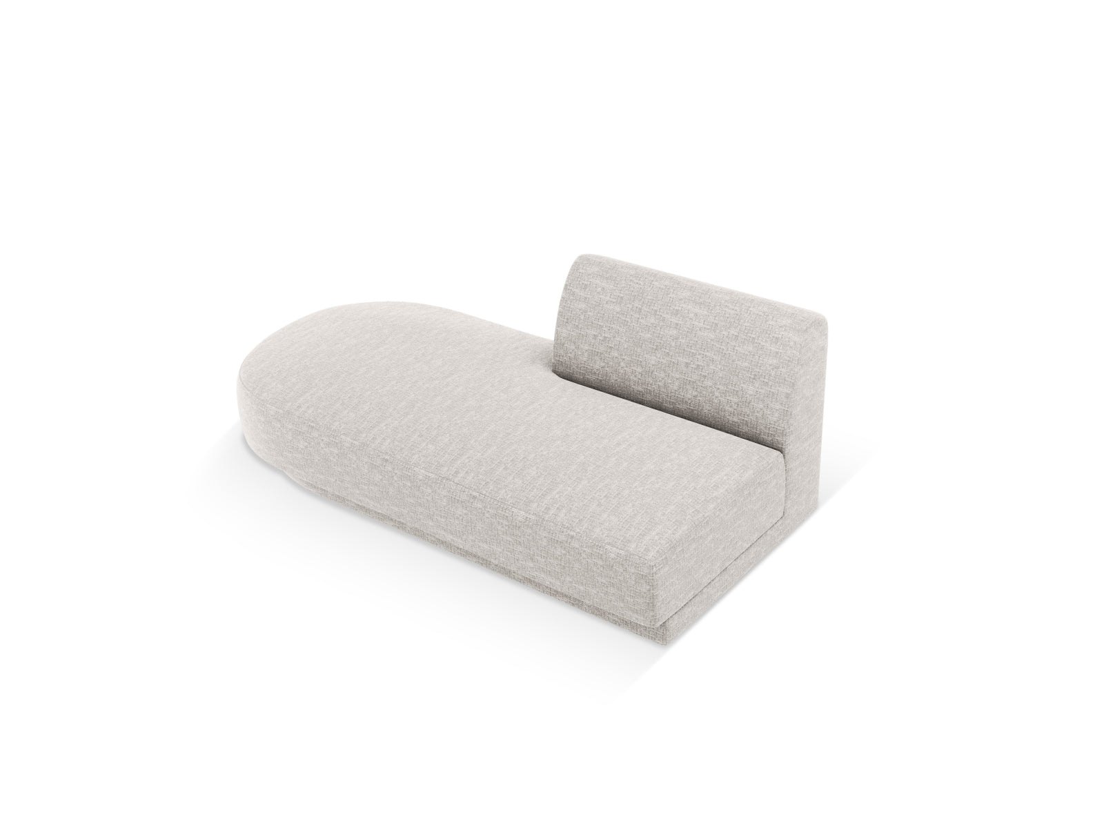 Modulares Sofa Miley Sitting Module Open links 2 Sitzer in edlem Silver-Eden, perfekt für kreative Raumkonzepte und zeitgemäße Einrichtung.