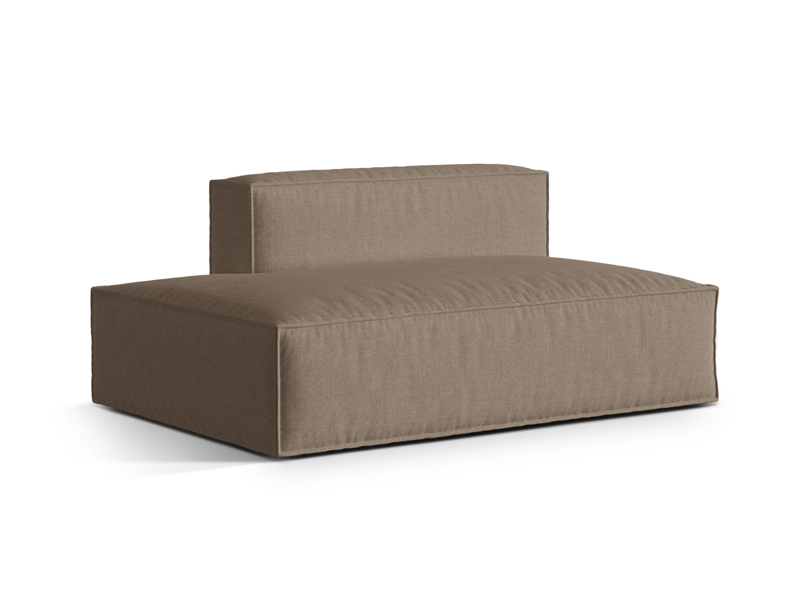 Modulares 3-Sitzer Sofa links Nuria in stilvollem Cappuccino-Liberty, perfekt für anpassbare und zeitgemäße Wohnkonzepte.