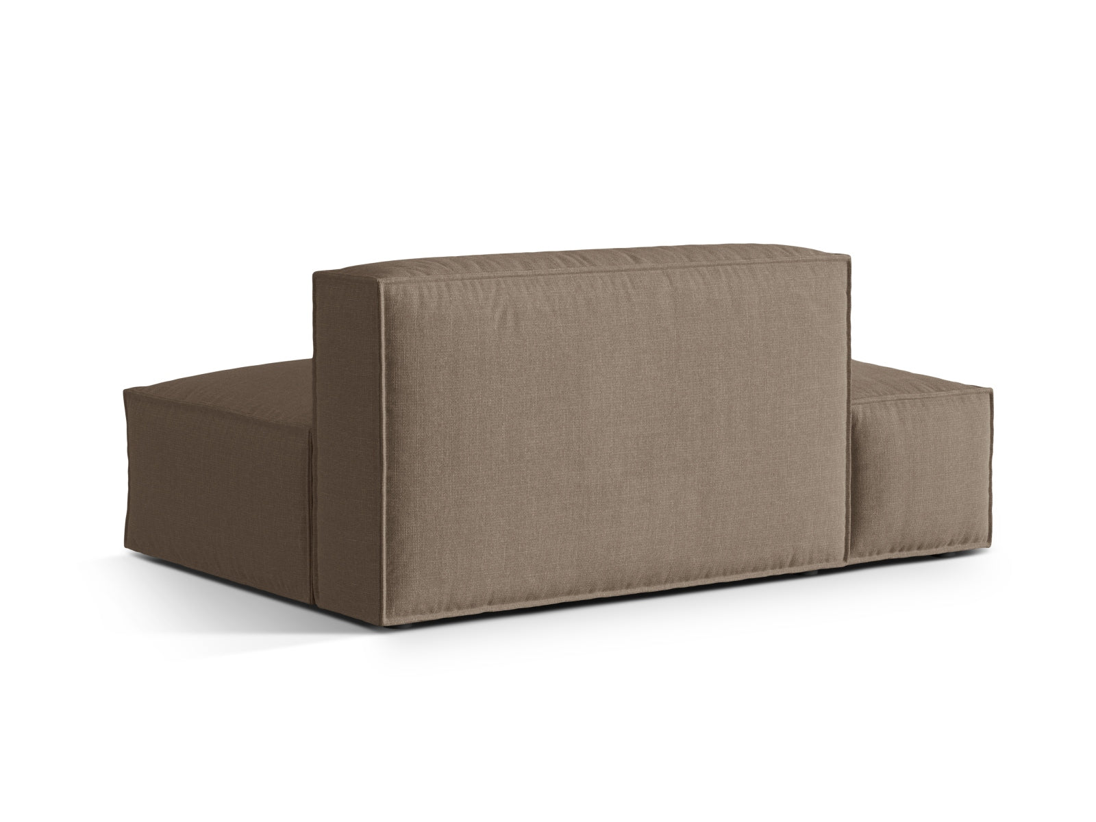 Modulares 3-Sitzer Sofa links Nuria in stilvollem Cappuccino-Liberty, perfekt für anpassbare und gemütliche Wohnkonzepte.