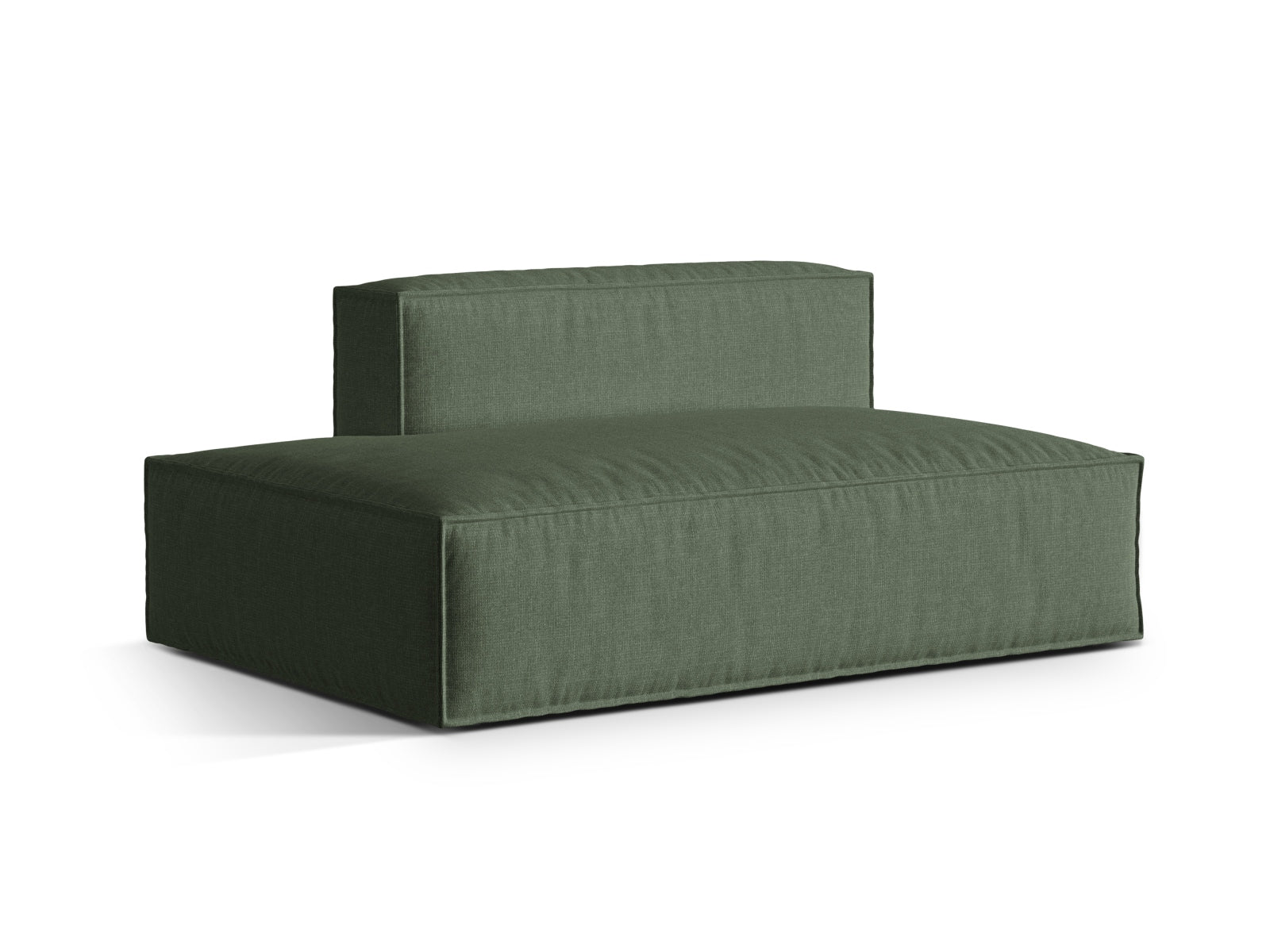 Modulares 3-Sitzer Sofa links Nuria in edlem Moss Green-Liberty, perfekt für modernes Wohnen und gemütliche Momente.