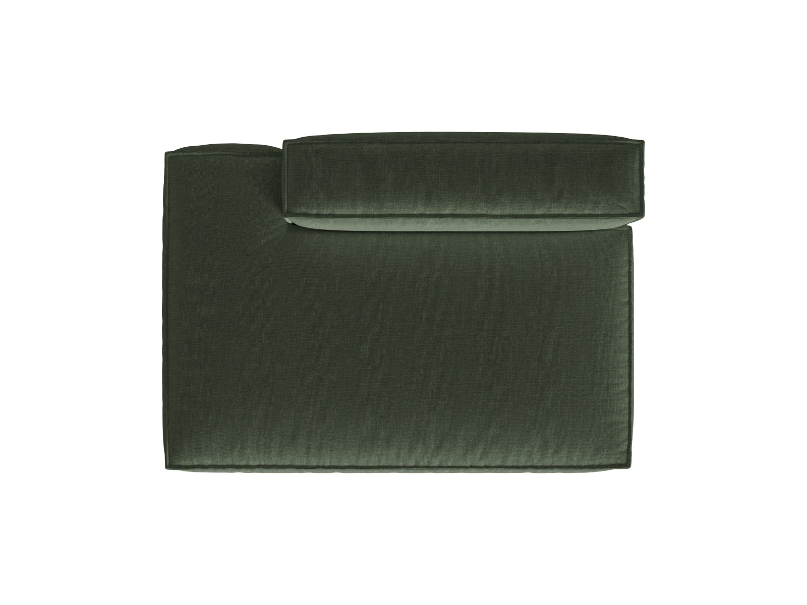 Elegantes 3-Sitzer Sofa links Nuria in stilvollem Moss Green-Liberty, ideal für zeitgemäße Einrichtung und entspannte Stunden.