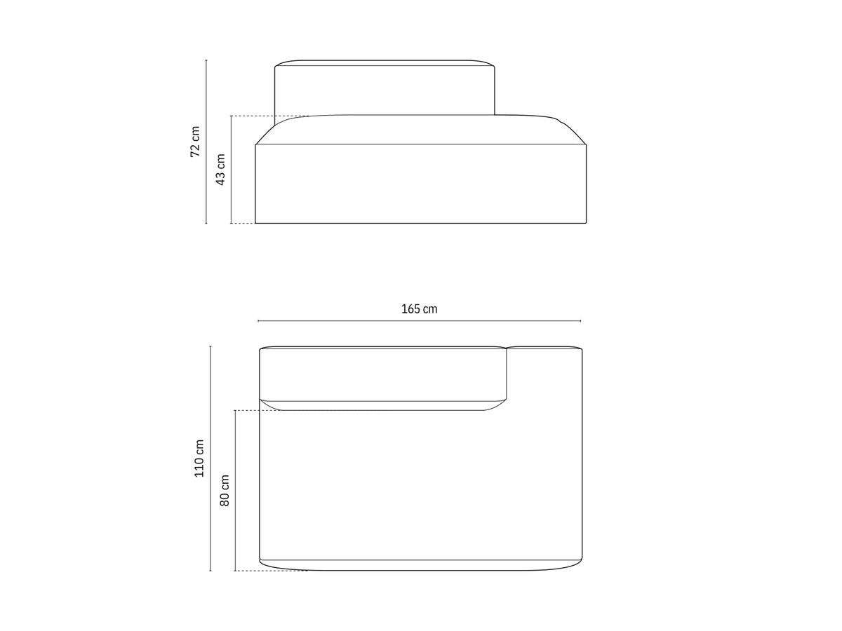3-Sitzer Modulares Sofa links Nuria in Deep Petrol-Liberty präsentiert im Onlineshop von KAQTU Design AG. 3er Sofa ist von Micadoni