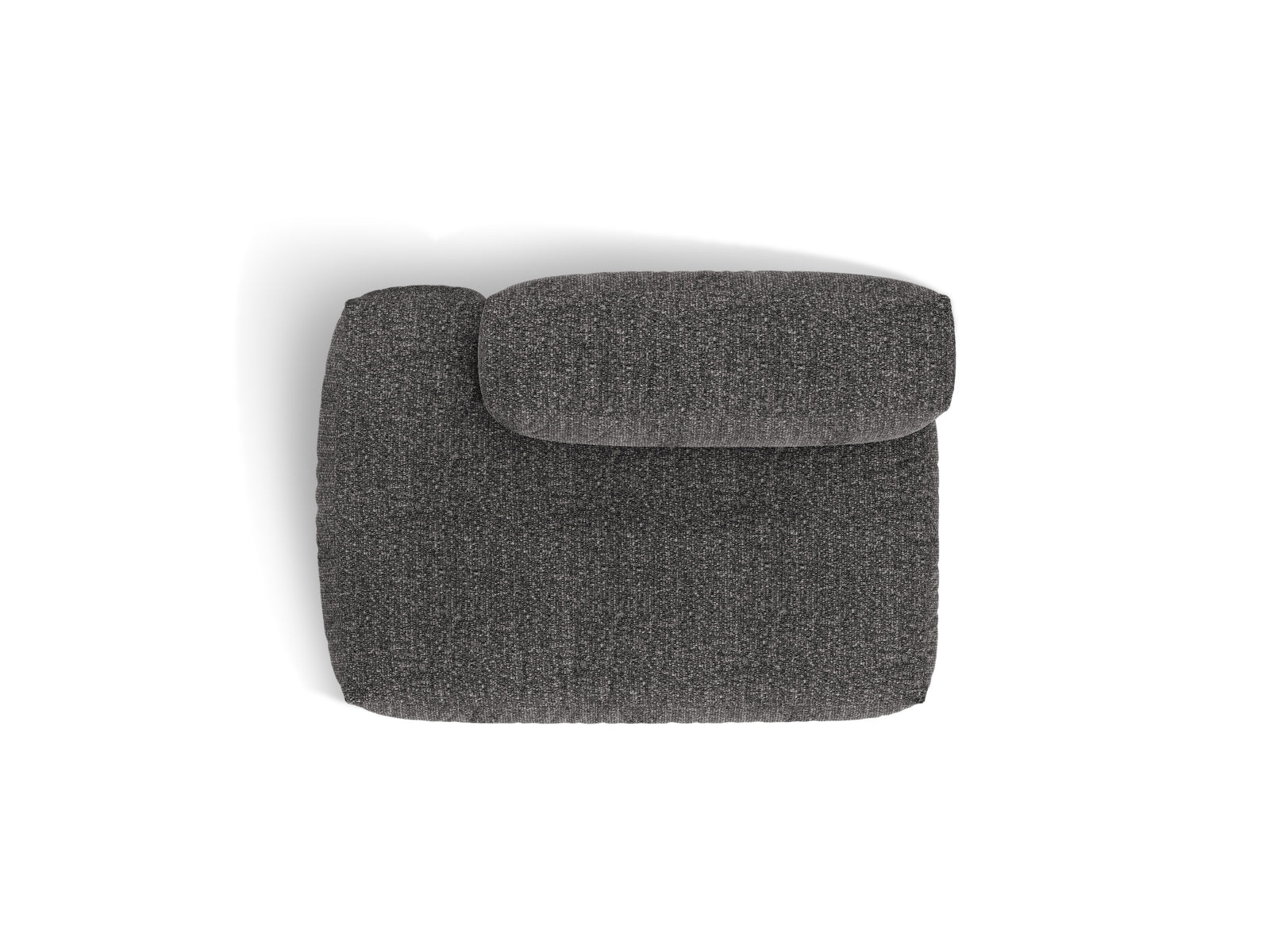 Stylisches linkes 2-Sitzer Sofaelement Martina in edlem Dunkelgrau, ideal für moderne Wohnräume und kreative Raumgestaltungen.