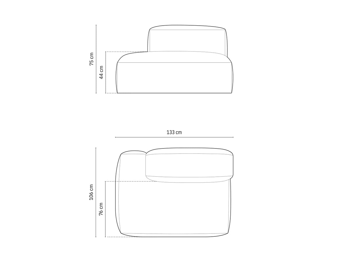 2-Sitzer Sofaelement links Martina in Beige-Monet präsentiert im Onlineshop von KAQTU Design AG. Modulares Sofa ist von Micadoni