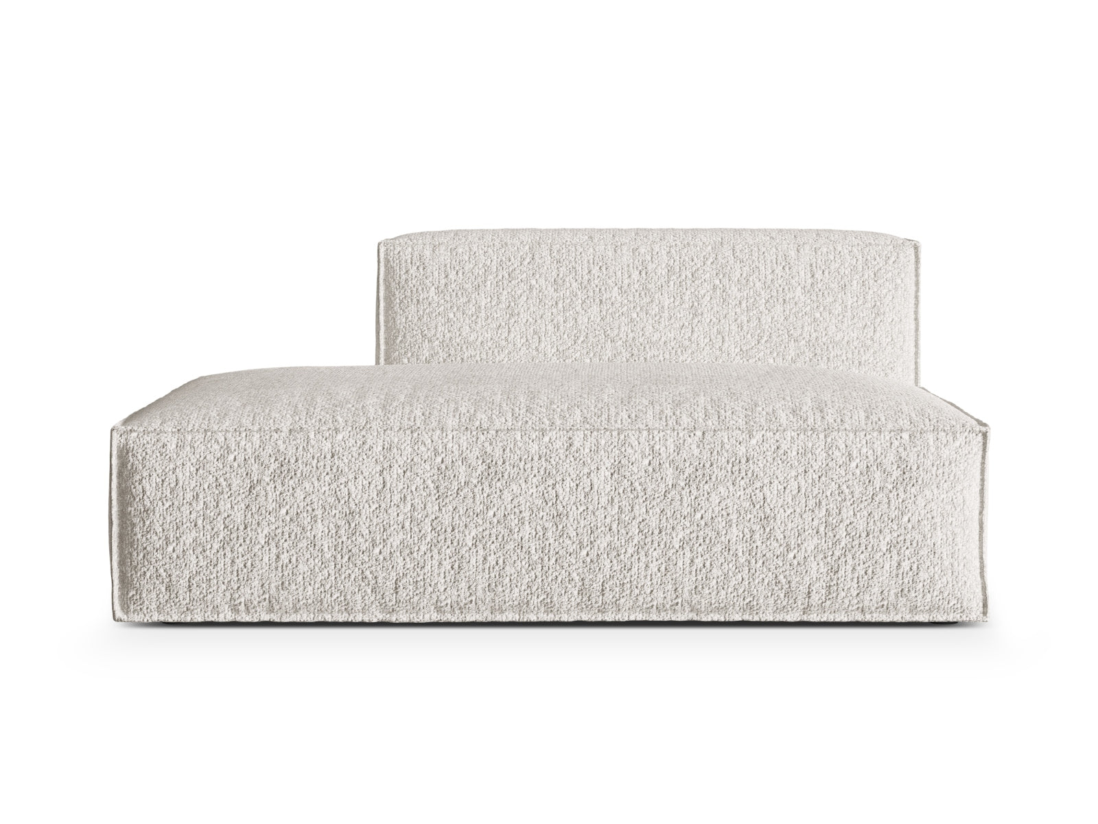 Stilvolles Nuria Boucle Modular Sofa in sanften Grautönen, linksseitig, perfekt für moderne und gemütliche Wohnambiente.