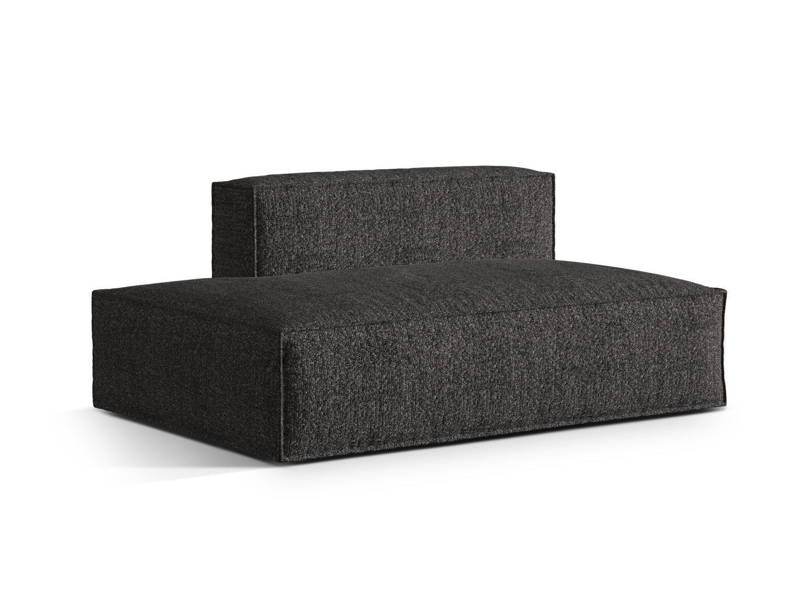 Elegantes, modulares 3-Sitzer Sofa Nuria Boucle in dunklem Grau, ideal für stilvolle und einladende Wohnräume.