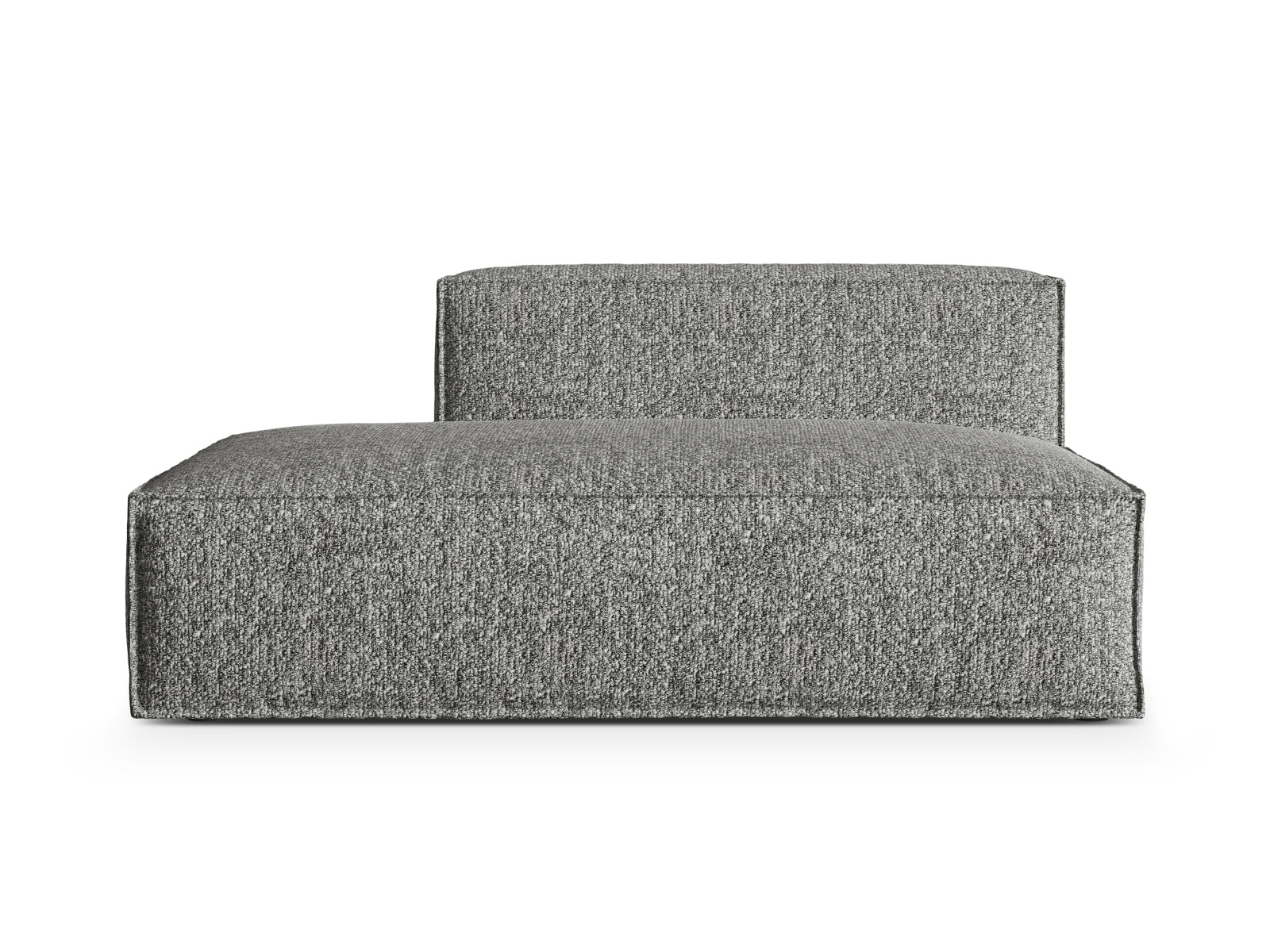 Modulares 3-Sitzer Sofa in Graphit-Boucle, linksseitig, vereint modernes Design mit hohem Komfort für Ihr Zuhause.