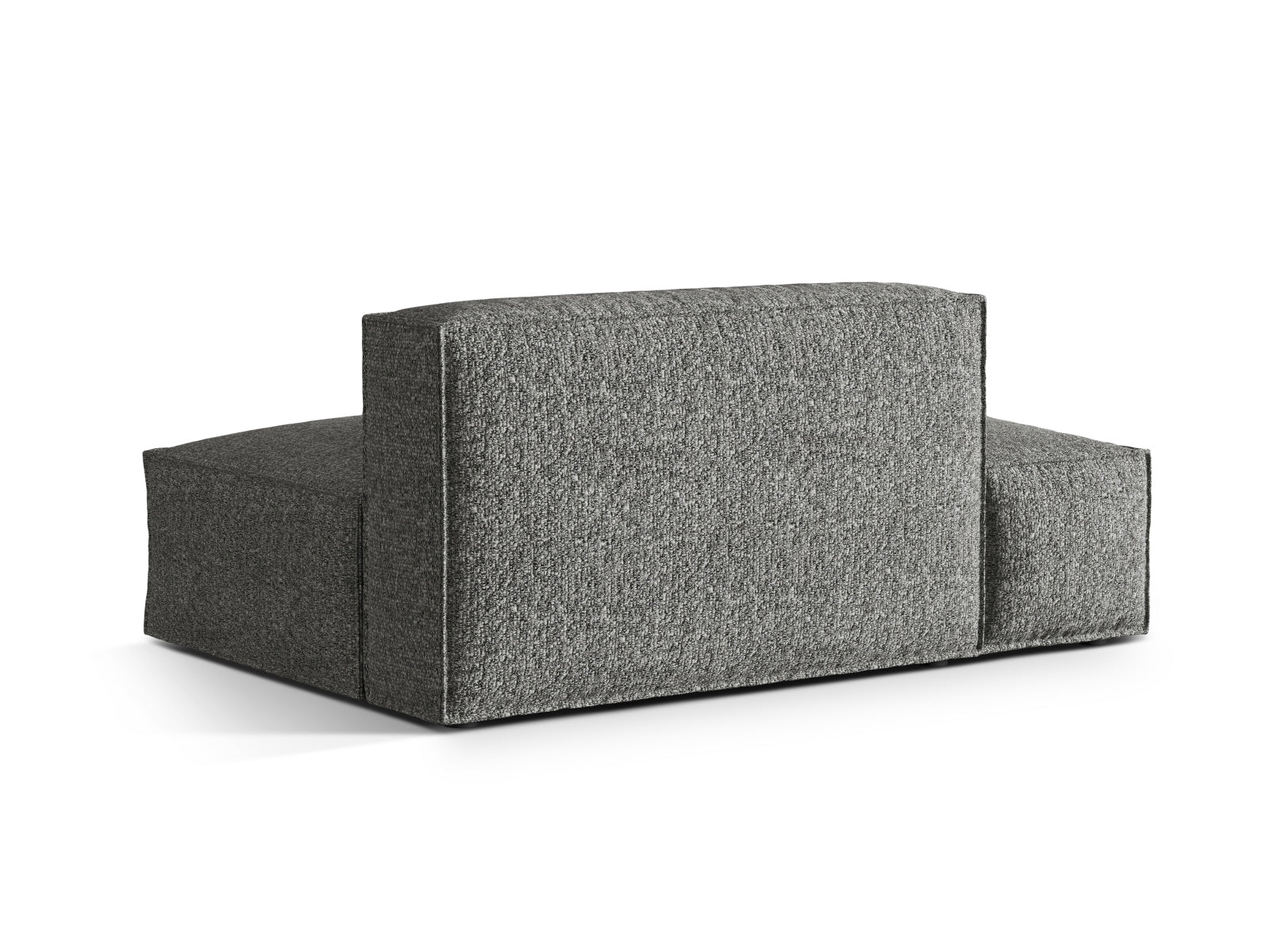 Elegantes, modulares 3-Sitzer Sofa in Graphit-Boucle, perfekt für stilvolle Wohnräume und zeitgemäße Einrichtungskonzepte.