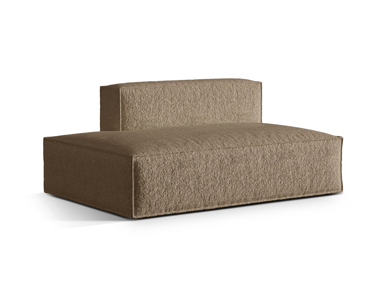 Elegantes, modulares 3-Sitzer Sofa Nuria Boucle in warmem Cappuccino, ideal für stilvolle Wohnräume und entspannte Stunden.