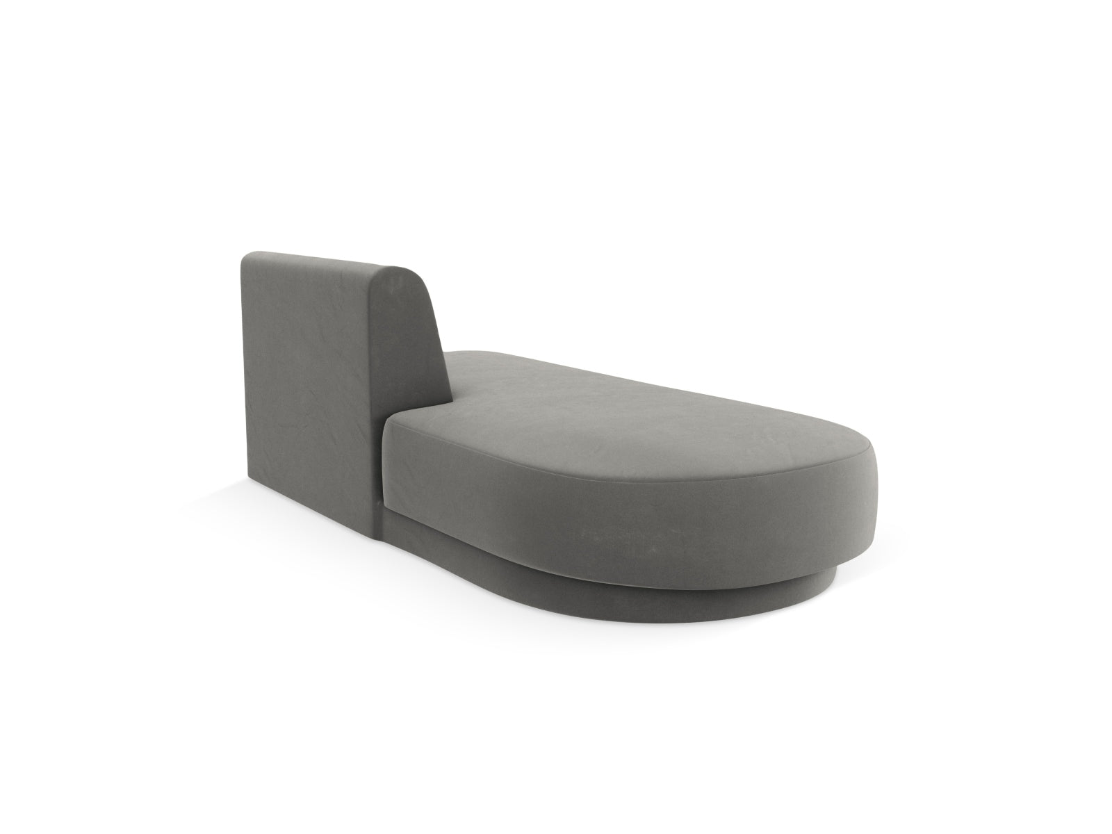 Miley Sitting Module Open links 2 Sitzer in sanftem Light Grey-Bluvel, stilvolles modulares Sofa von Micadoni für modernes Wohnen.