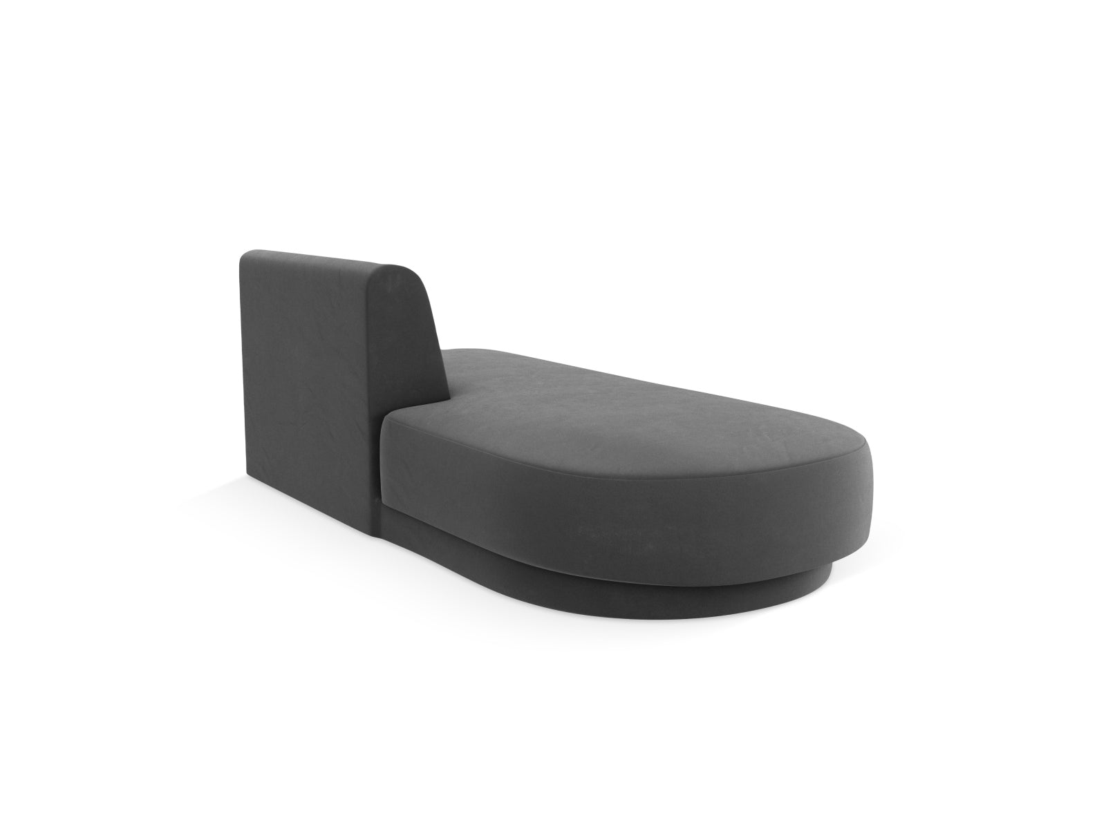 Elegantes Miley Sitting Module Open links 2 Sitzer in stilvollem Grey-Bluvel, ideal für moderne Wohnräume und vielseitige Gestaltung.