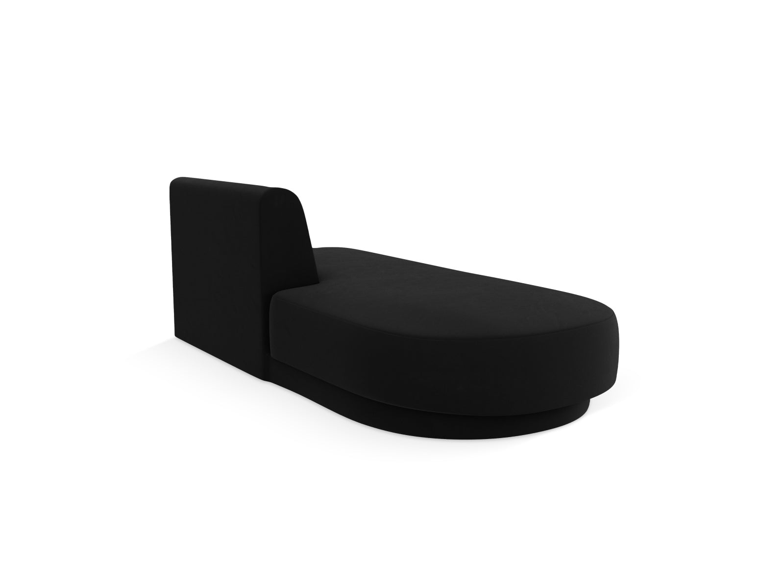 Stylisches Miley Sitting Module Open links 2 Sitzer in elegantem Black-Bluvel, ideal für moderne Wohnräume und vielseitige Gestaltung.