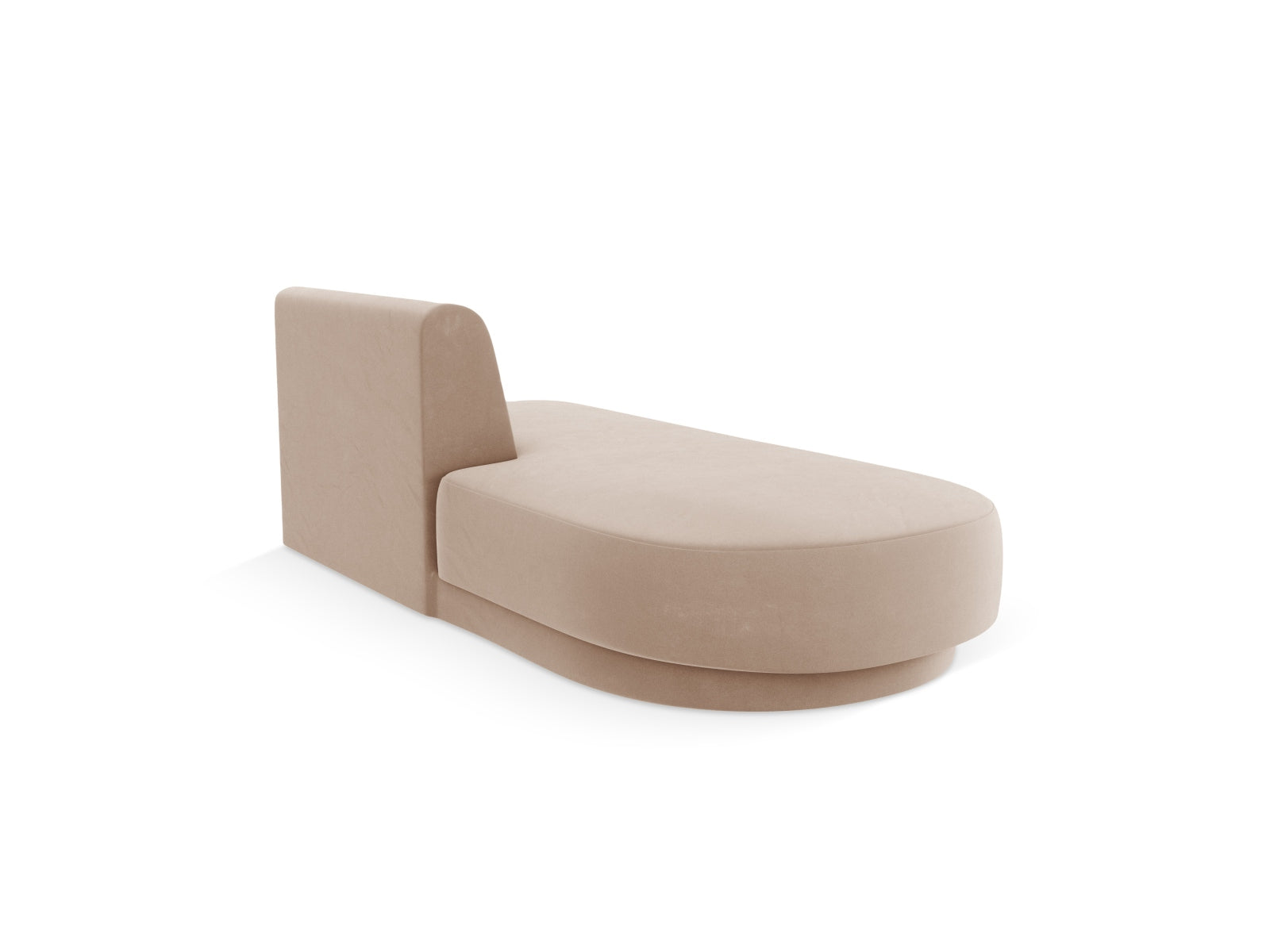 Elegantes Miley Sitting Module Open links 2 Sitzer in stilvollem Cappuccino-Bluvel, ideal für moderne Wohnräume und vielseitige Gestaltung.
