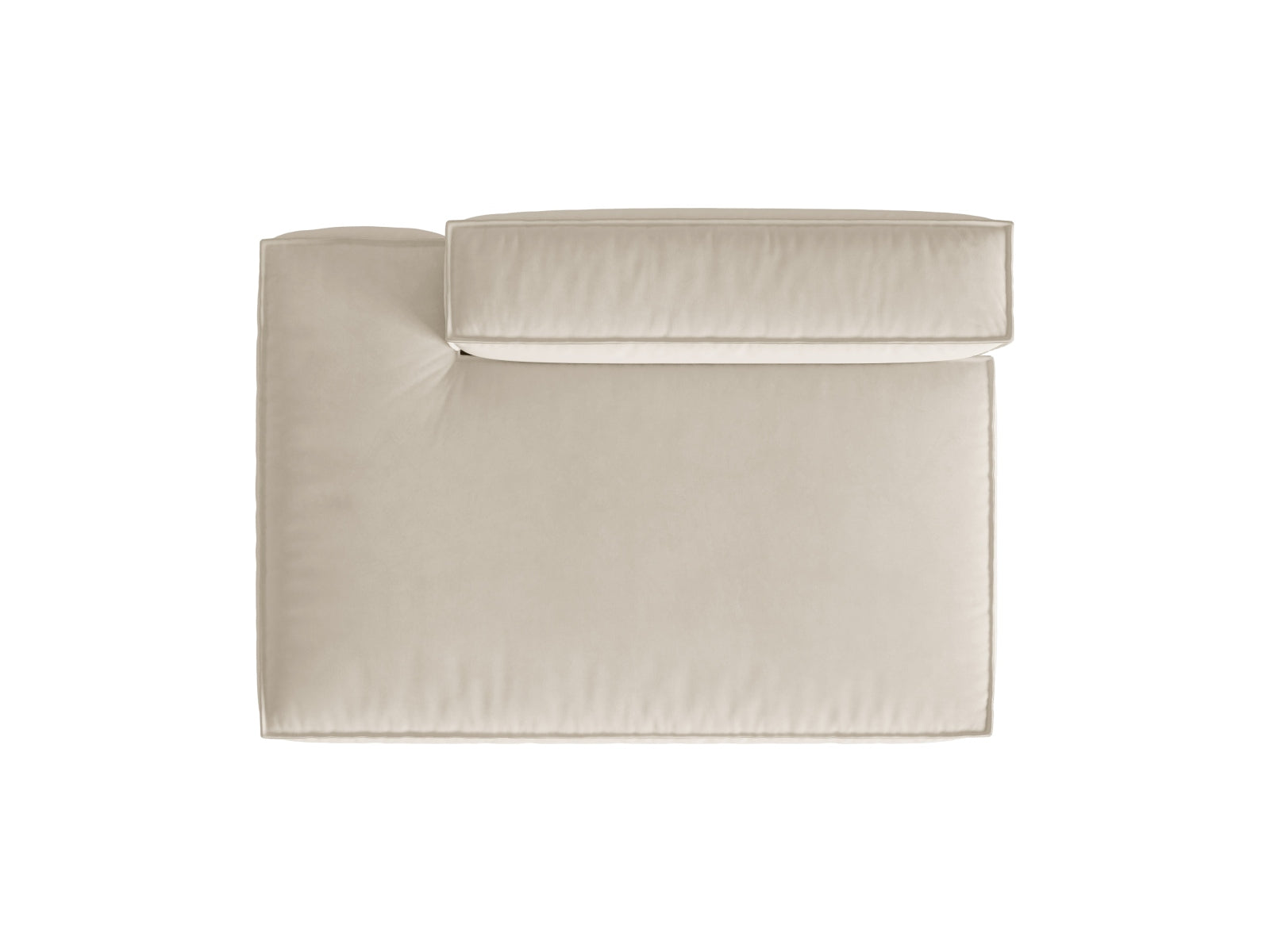 Elegantes, modulares 3-Sitzer Sofa in hochwertigem Nuria Velour, linksseitig, ideal für moderne Wohnräume und gemütliche Atmosphäre.