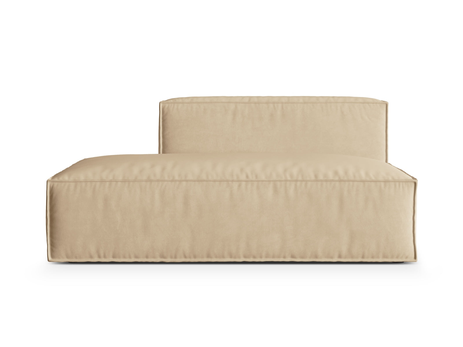 Elegantes Nuria Velour 3-Sitzer Sofa in zartem Nude-Paris, ideal für kreative Wohnräume und stilvolle Akzente.