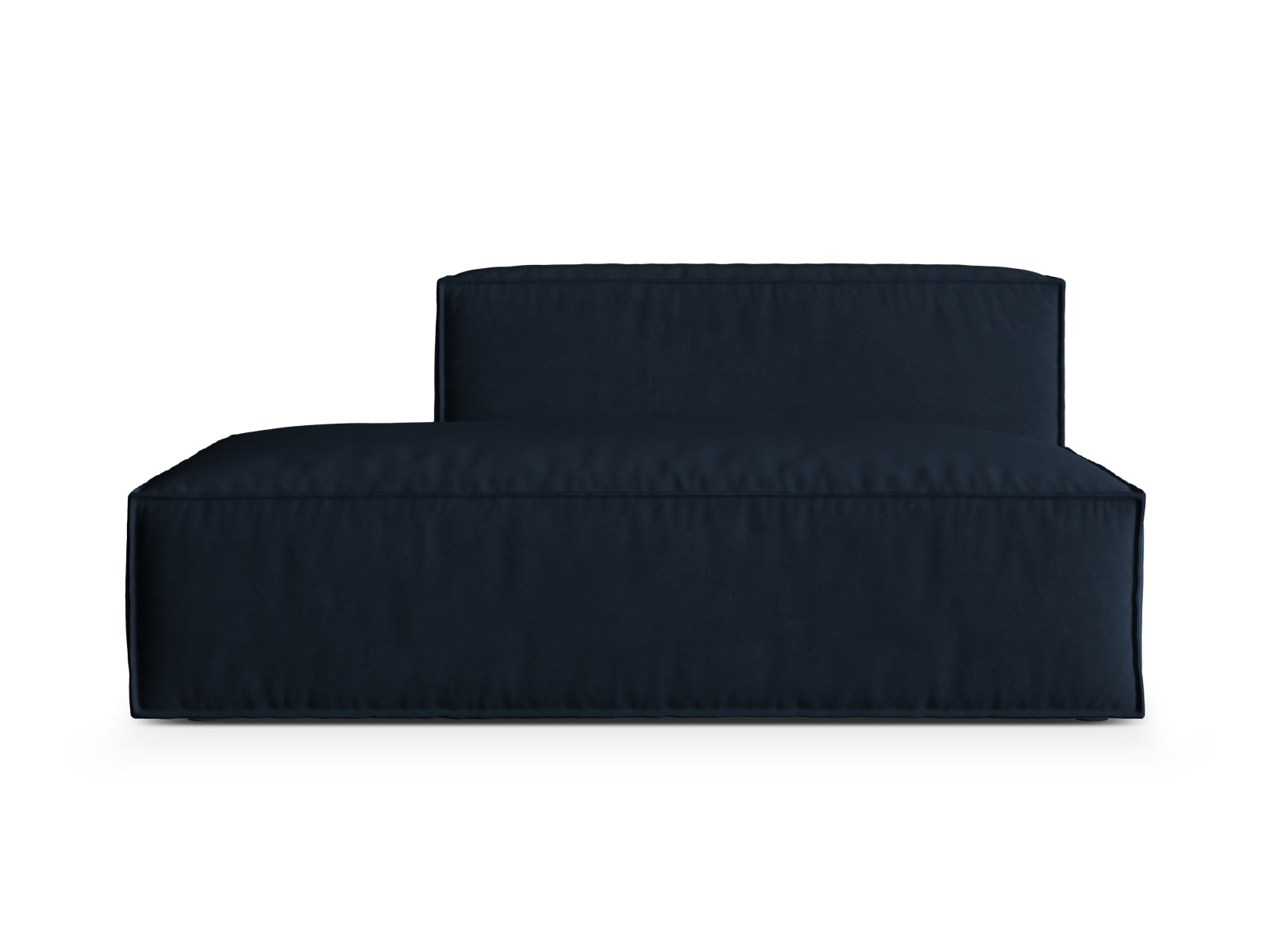 Elegantes, modulares 3-Sitzer Sofa Nuria Velour in edlem Blau, ideal für moderne Wohnräume und vielseitige Gestaltungsmöglichkeiten.