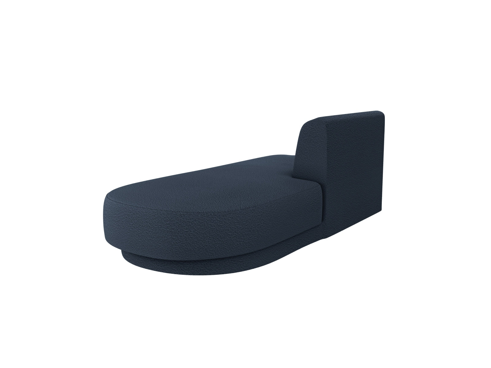 Elegantes modulares Sofa Miley Sitting Module Open rechts, 2-Sitzer in tiefem Blau, ideal für moderne Wohnkonzepte und vielseitige Raumgestaltung.