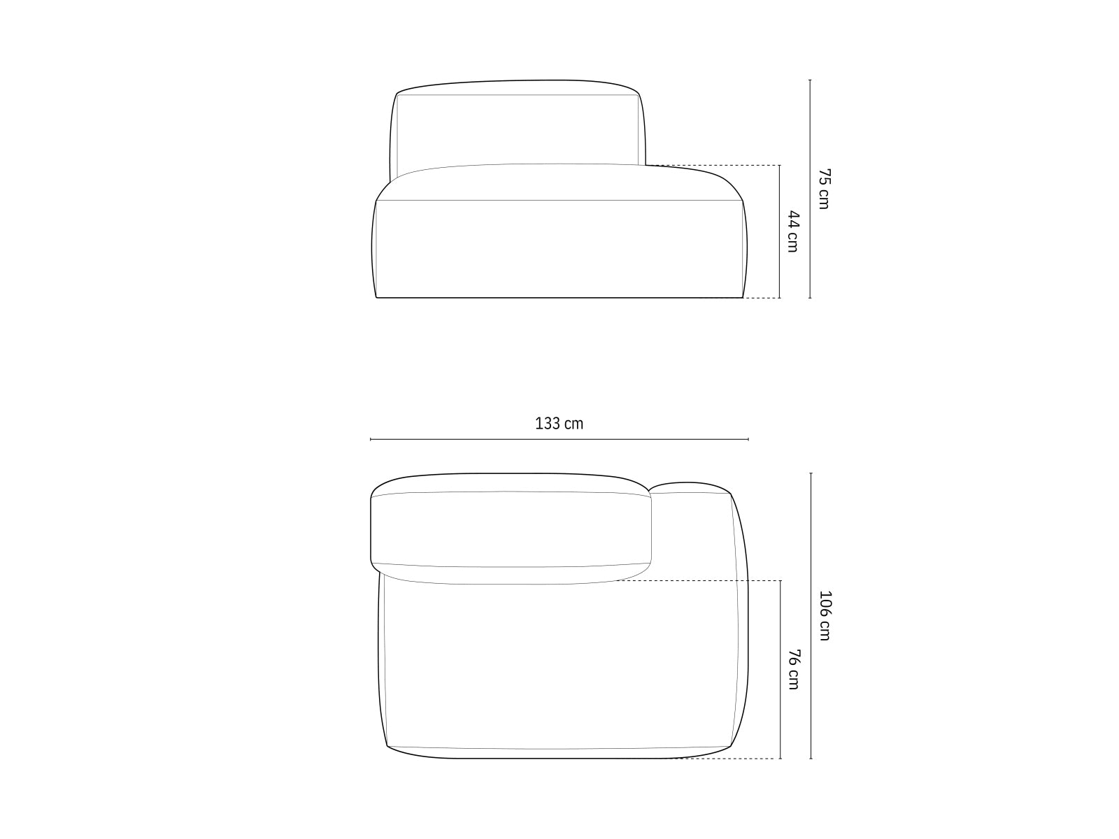 Martina Sofa rechts 2 Sitzer in Light Beige präsentiert im Onlineshop von KAQTU Design AG. L-Sofa rechts ist von Micadoni