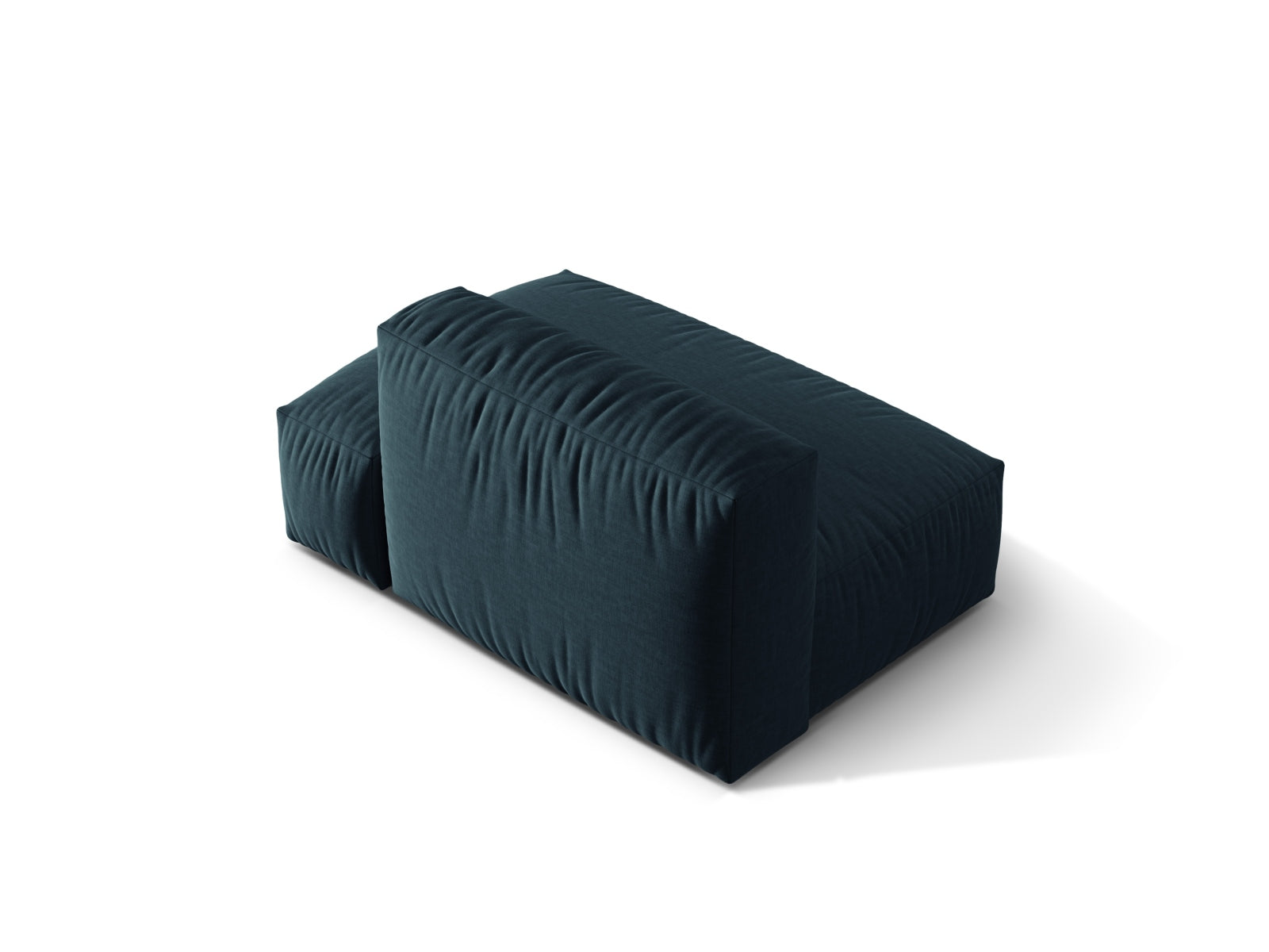 Modernes 2-Sitzer Martina Sofa rechts in trendigem Blue Jeans-Boston, perfekt für stilvolle und gemütliche Wohnambiente.