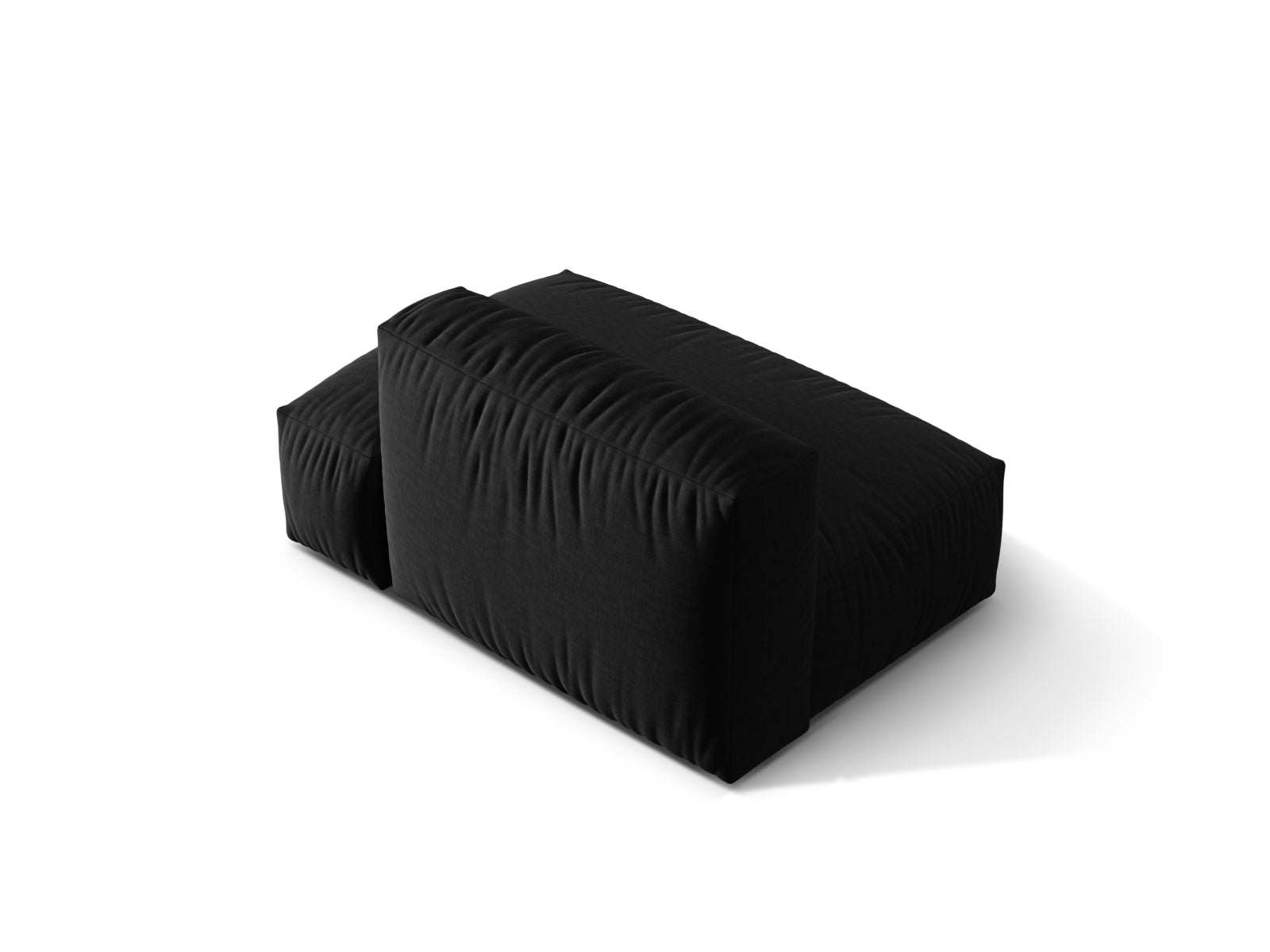 Modernes 2-Sitzer Martina Sofa rechts in edlem Schwarz, perfekt für stilvolle Wohnzimmer. Hochwertige Materialien von Micadoni.