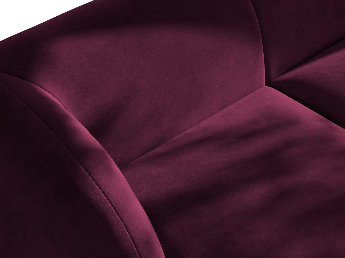 Modulares Sofaelement in Dunkelbeige mit Bluvel-Stoffbezug, schwarzen Kunststoffbeinen und niedriger Rückenlehne, rechts ausgerichtet.
