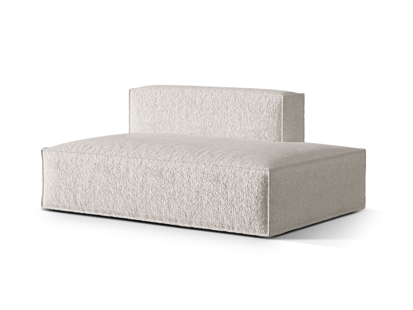 Elegantes 3-Sitzer Sofa Nuria Boucle in sanften Grautönen, ideal für moderne Wohnräume und vielseitige Einrichtungsmöglichkeiten.
