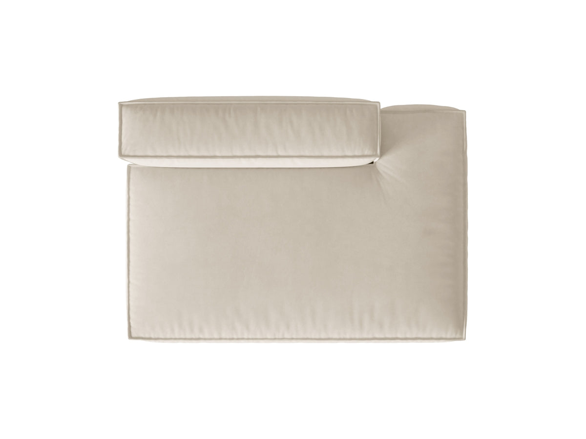 Nuria Velour Modular Sofa rechts 3 Sitzer in Beige-Paris präsentiert im Onlineshop von KAQTU Design AG. Modulares Sofa ist von Micadoni