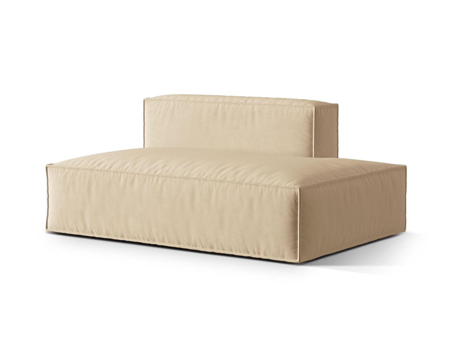 Stilvolles 3-Sitzer Nuria Velour Modular Sofa in sanftem Nude-Paris, rechtsseitig, perfekt für moderne und gemütliche Wohnräume.