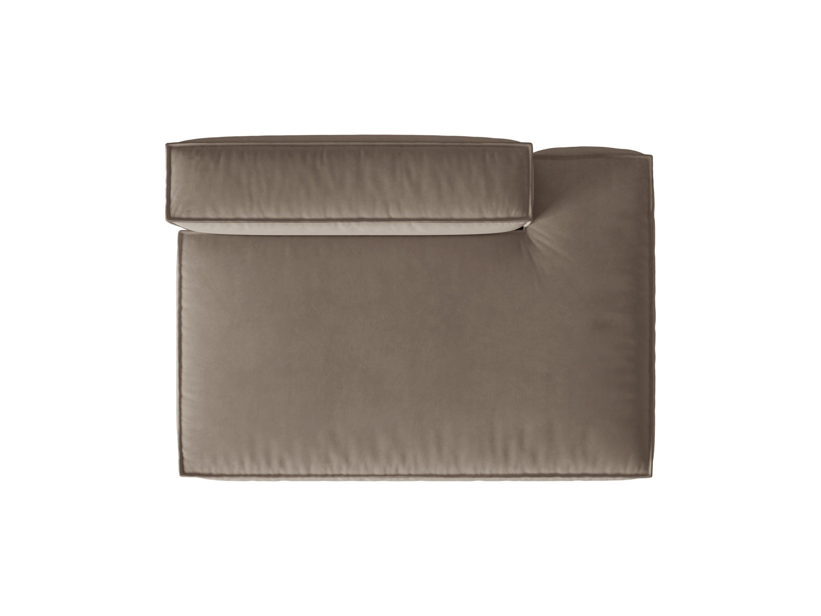 Stilvolles Nuria Velour Modular Sofa in dezentem Grau, 3-Sitzer mit rechter Armlehne, perfekt für moderne und gemütliche Wohnambiente.