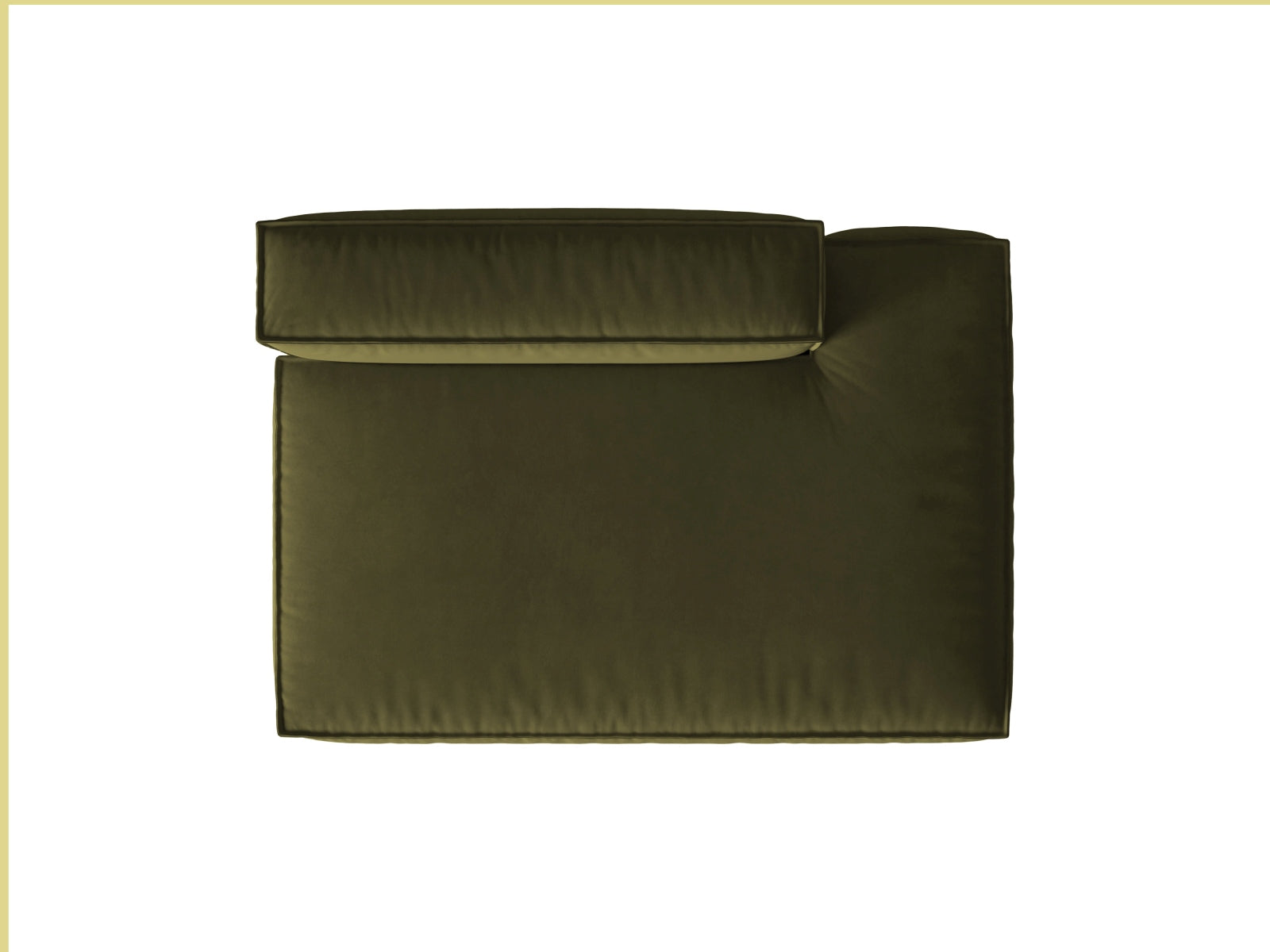 Stilvolles 3-Sitzer Nuria Velour Modular Sofa in sanftem Moss Green Melange, rechtsseitig, perfekt für moderne und gemütliche Wohnambiente.