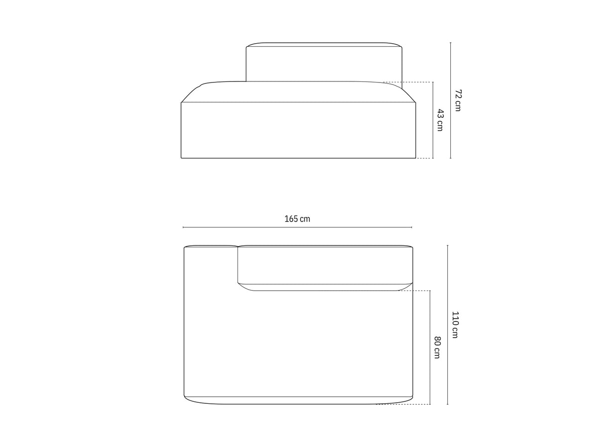 Nuria Velour Modular Sofa rechts 3 Sitzer in Grey-Paris präsentiert im Onlineshop von KAQTU Design AG. Modulares Sofa ist von Micadoni