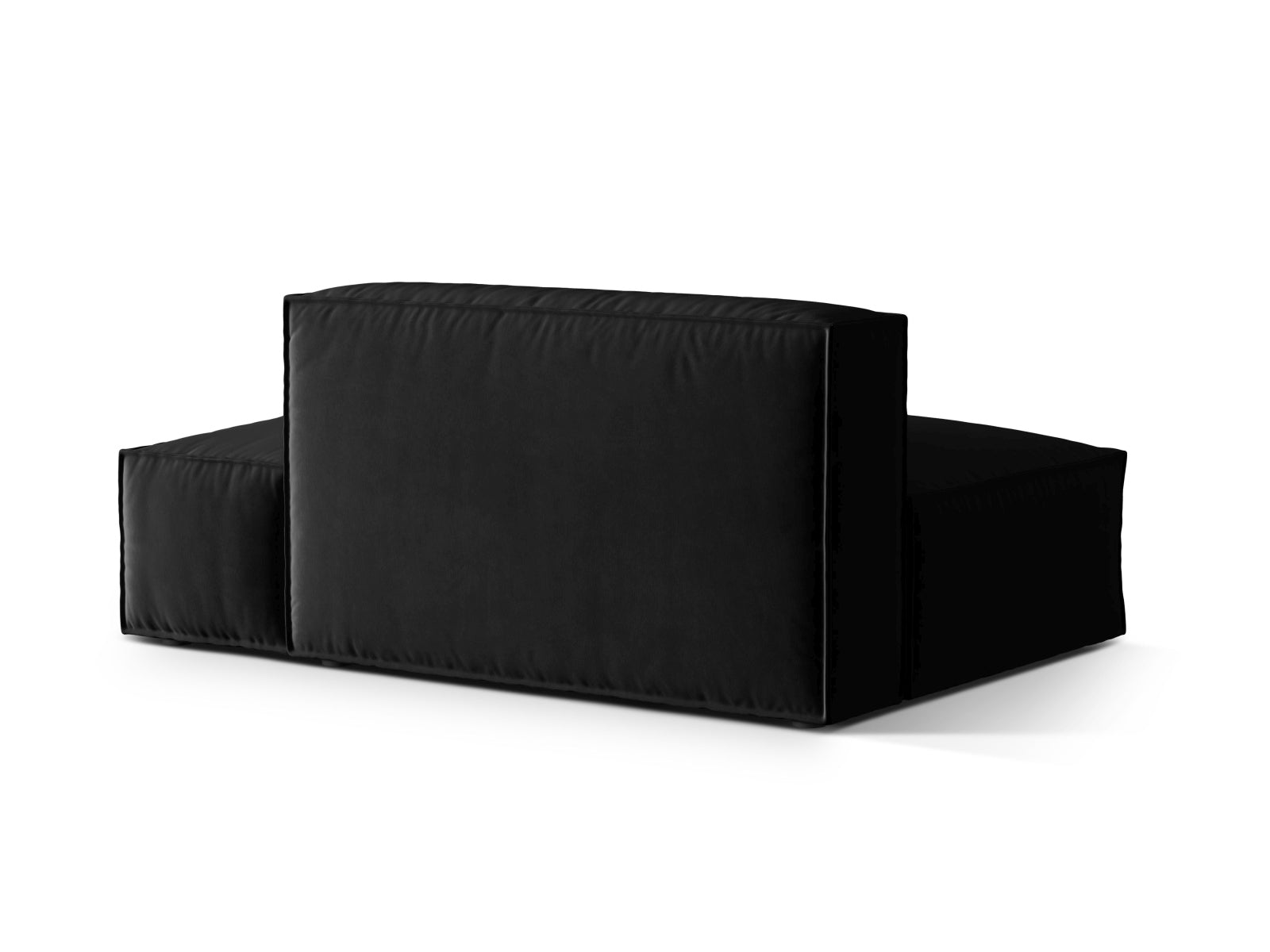 Elegantes Nuria Velour Modular Sofa in Schwarz, 3-Sitzer mit rechter Armlehne, ideal für stilvolle Wohnräume und entspannte Stunden.